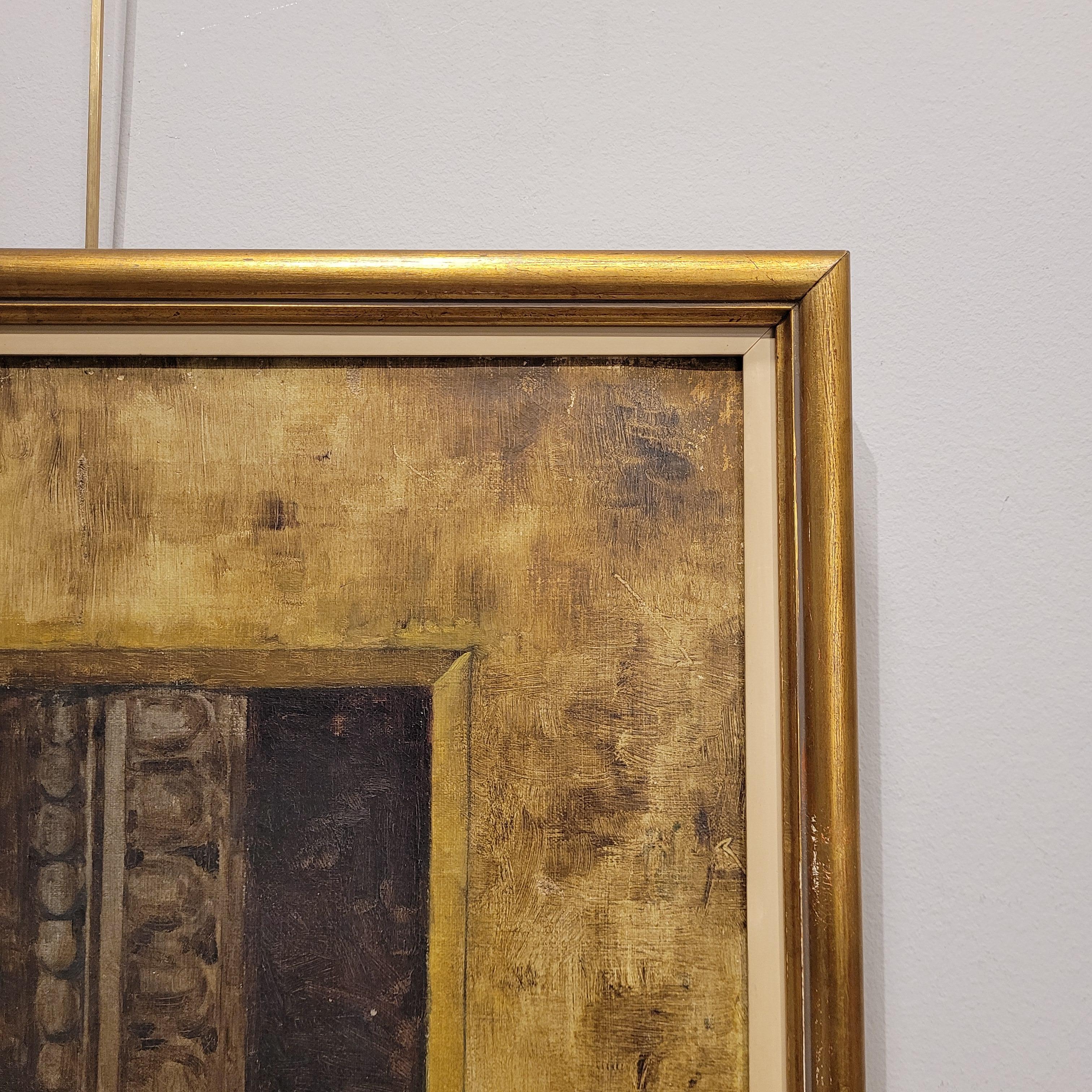 Art Nouveau Gemälde Rosa Blumen von Fernando García Camoyano Spanien im Zustand „Gut“ im Angebot in Valladolid, ES