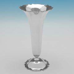 Art Nouveau Pair of Antique Sterling Silver Vases - Chester 1912 Z. Barraclough