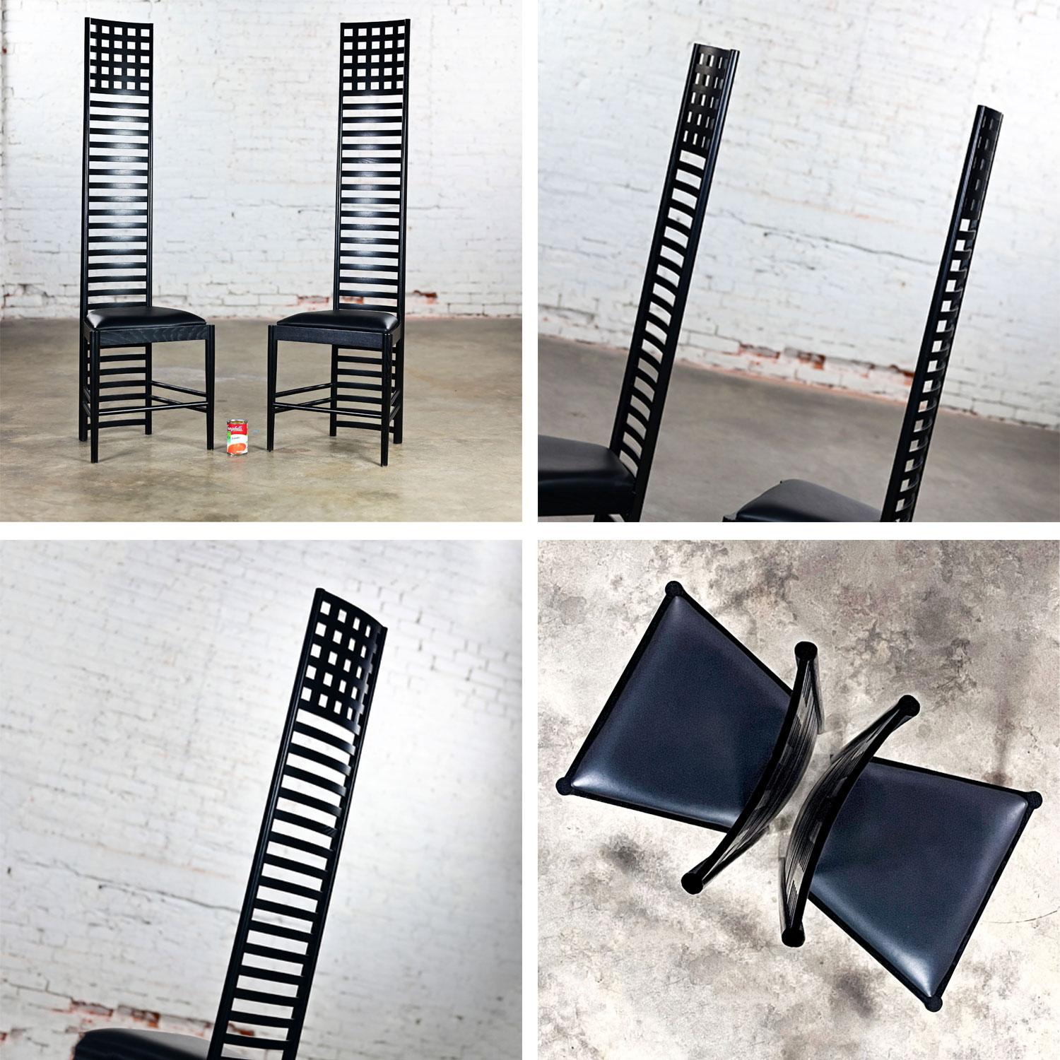Paire de chaises Hill House Charles Rennie Mackintosh avec cadres noirs 6