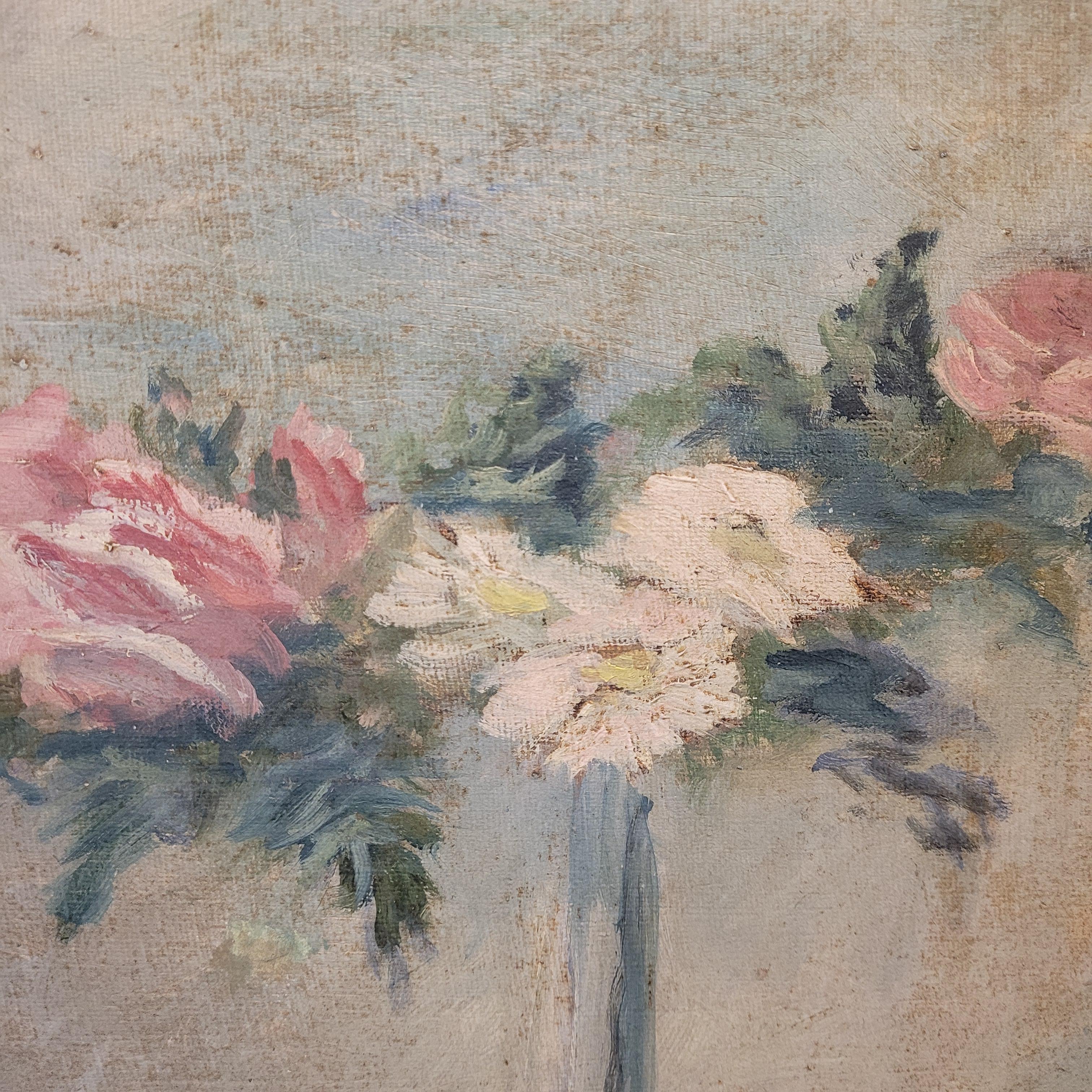 Art Nouveau Pair of oil paintings on canvas of cherubs or little angels playing im Angebot 3