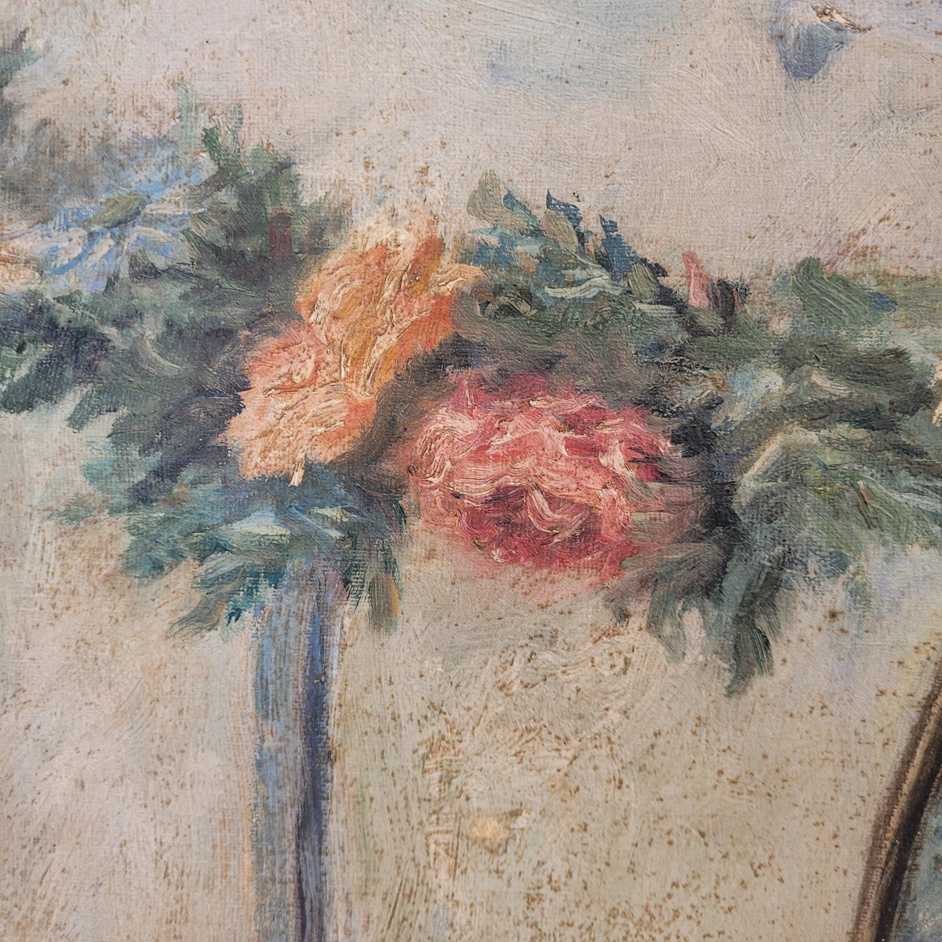 Art Nouveau Pair of oil paintings on canvas of cherubs or little angels playing im Angebot 11