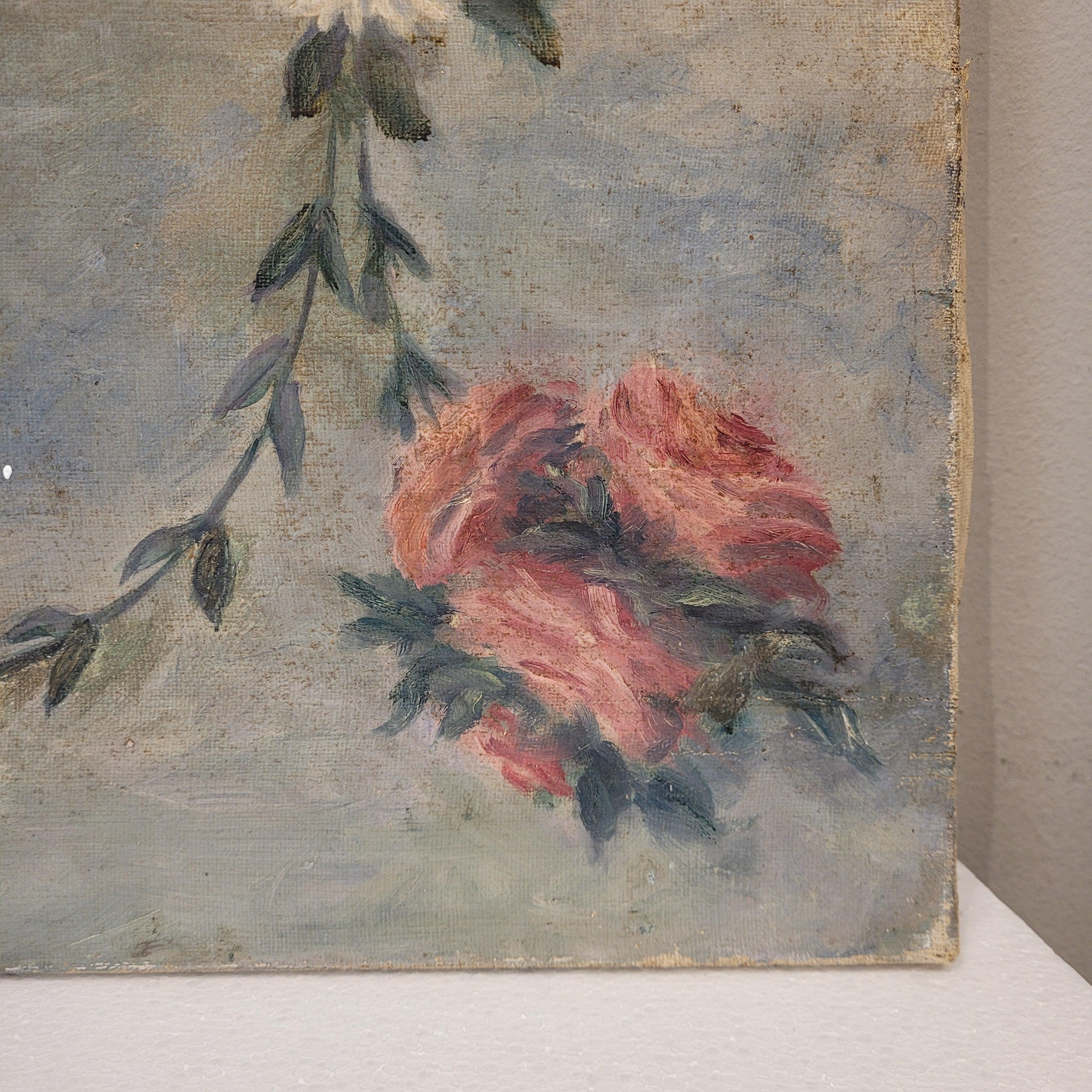 Art Nouveau Pair of oil paintings on canvas of cherubs or little angels playing im Angebot 1