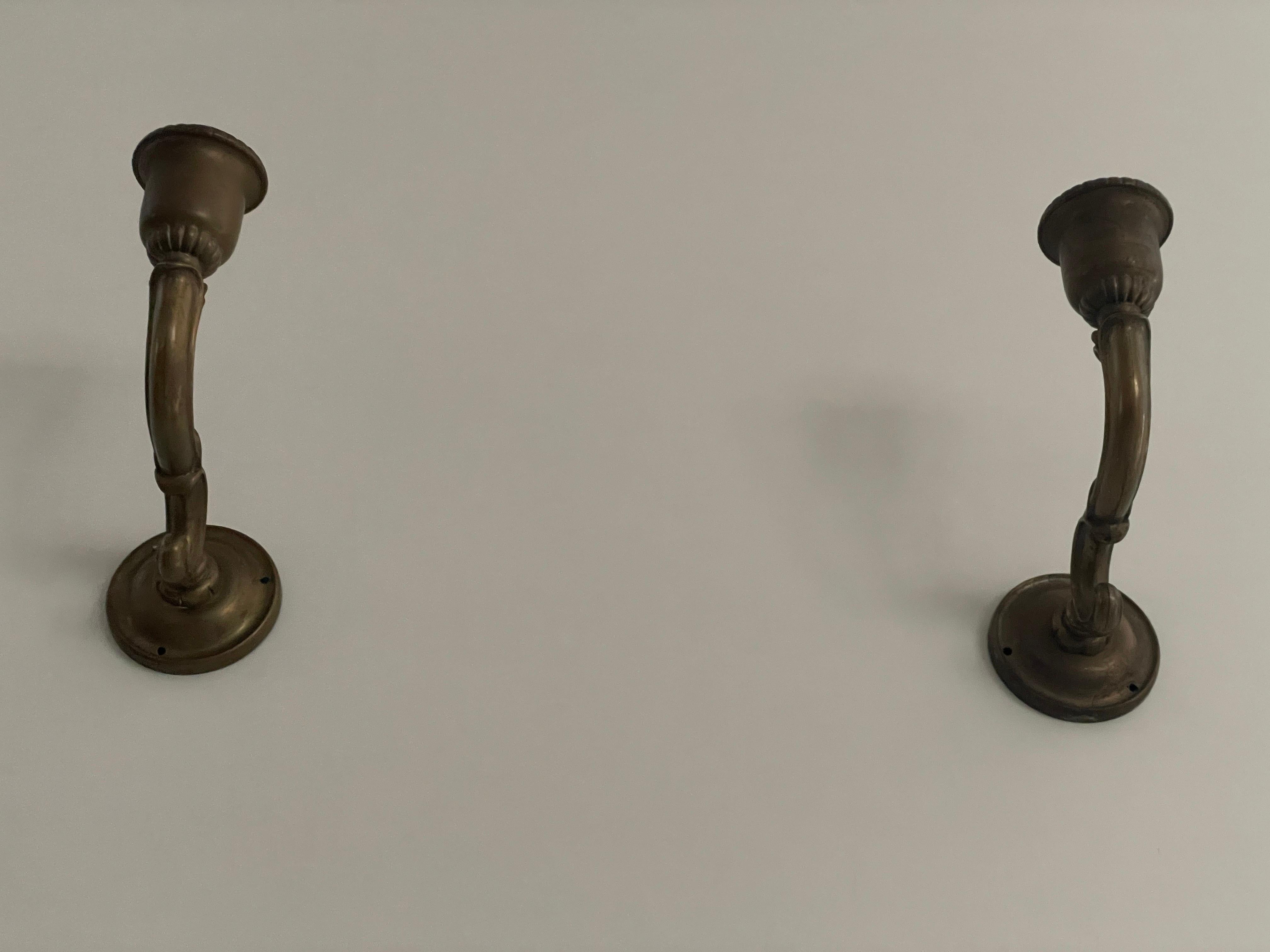 Coppia di lampade Art Nouveau in ottone, anni '40, Germania in vendita 5