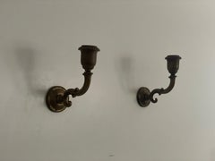 Art Nouveau Pair of Sconces in Brass, 1940s, Germany