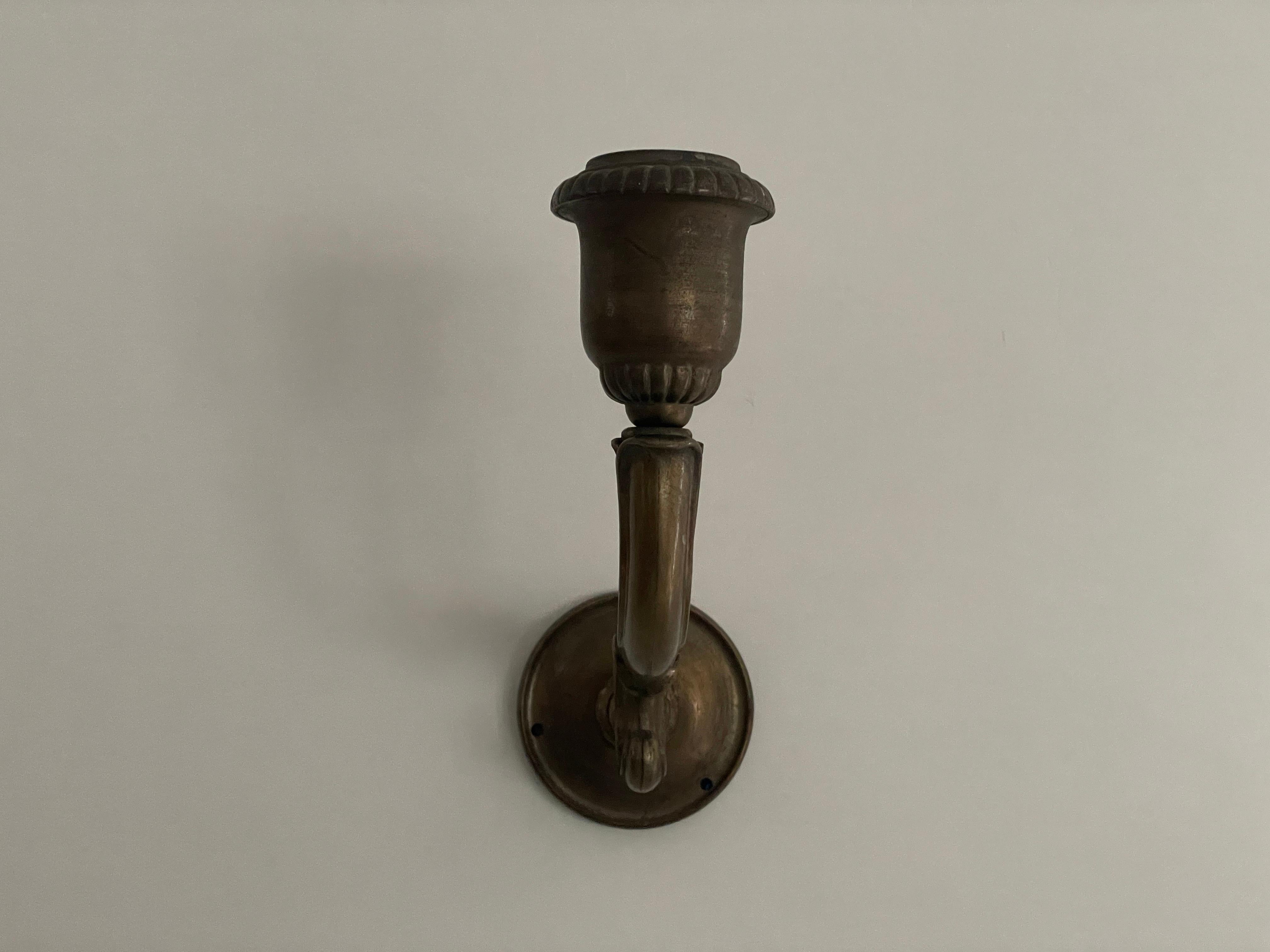 Metà XX secolo Coppia di lampade Art Nouveau in ottone, anni '40, Germania in vendita