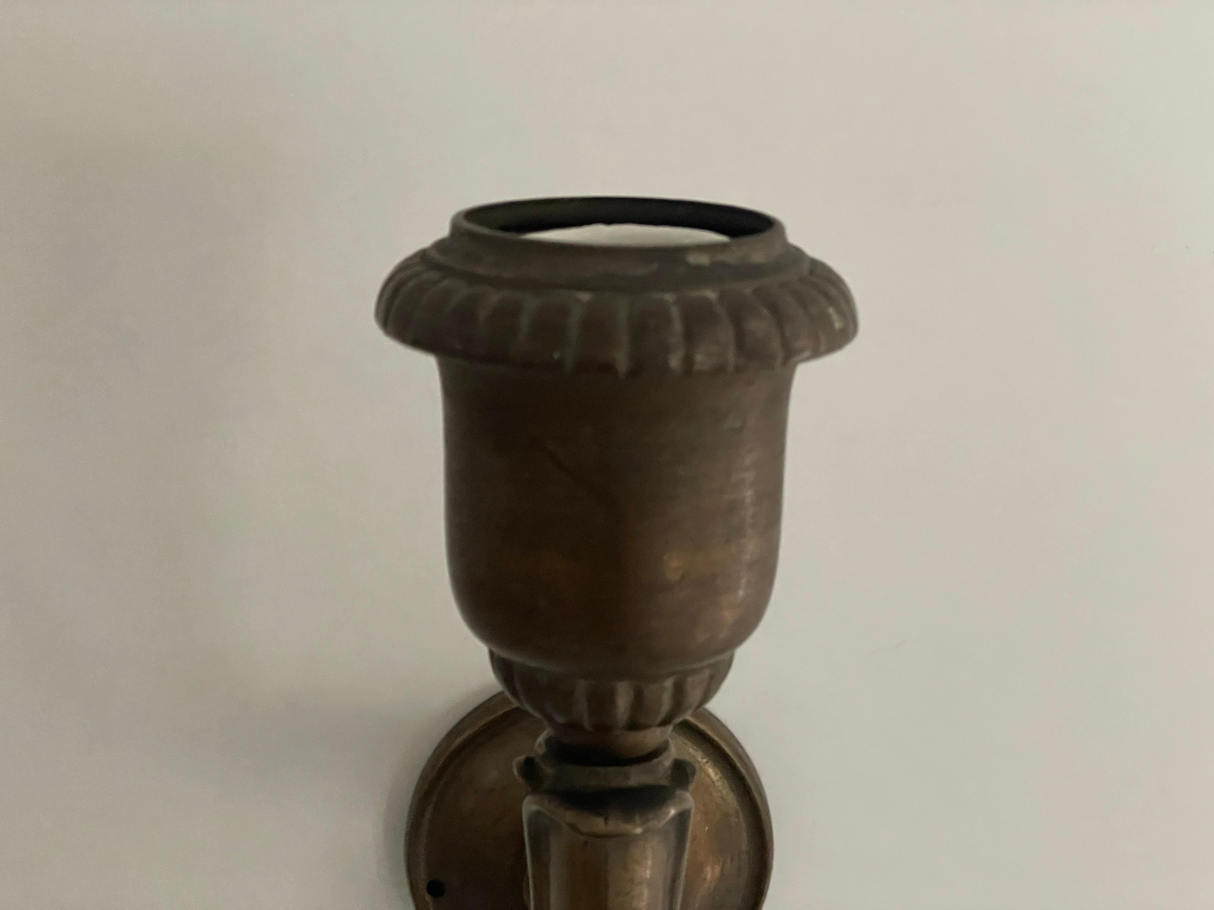 Ottone Coppia di lampade Art Nouveau in ottone, anni '40, Germania in vendita