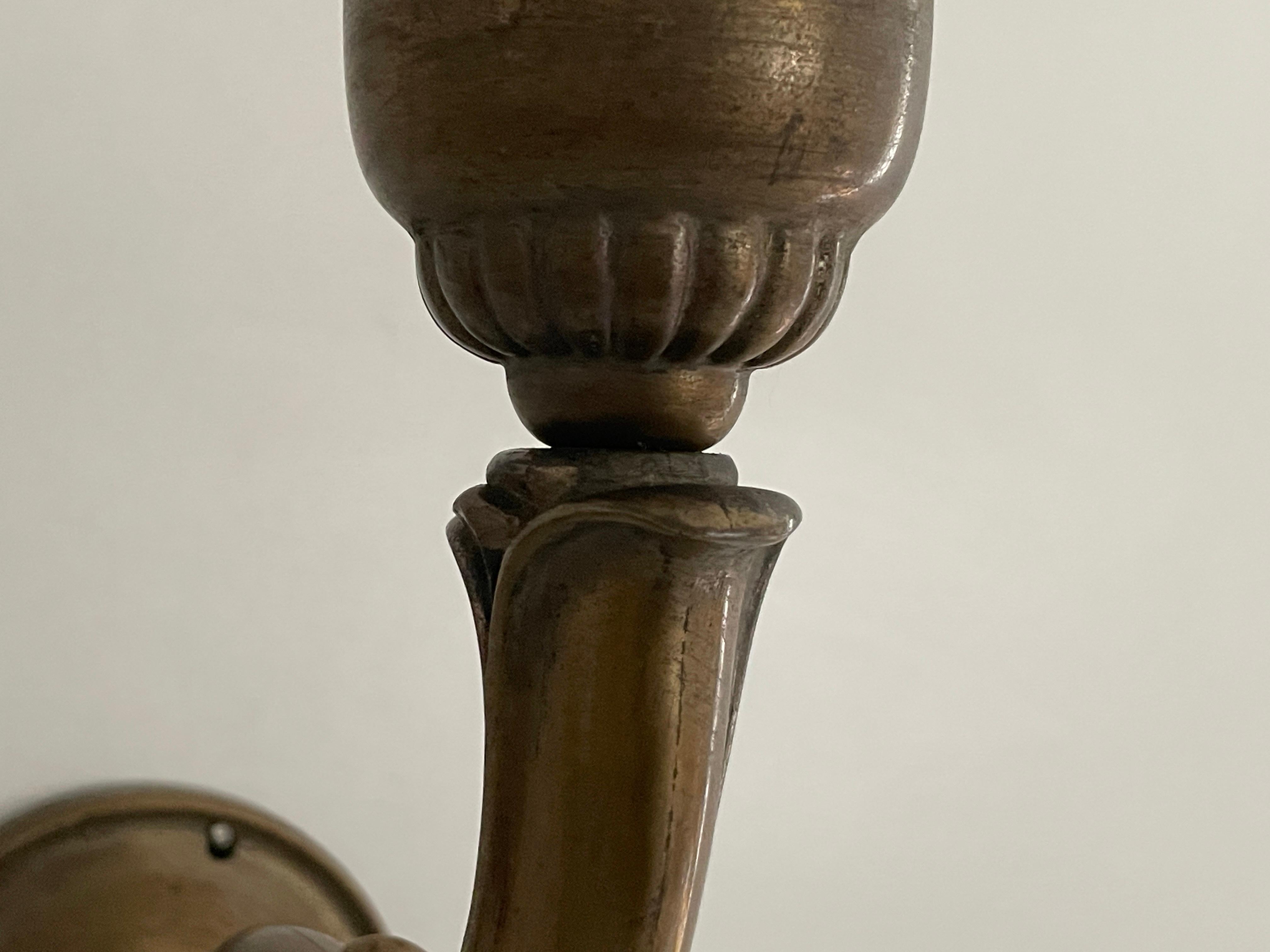 Coppia di lampade Art Nouveau in ottone, anni '40, Germania in vendita 1