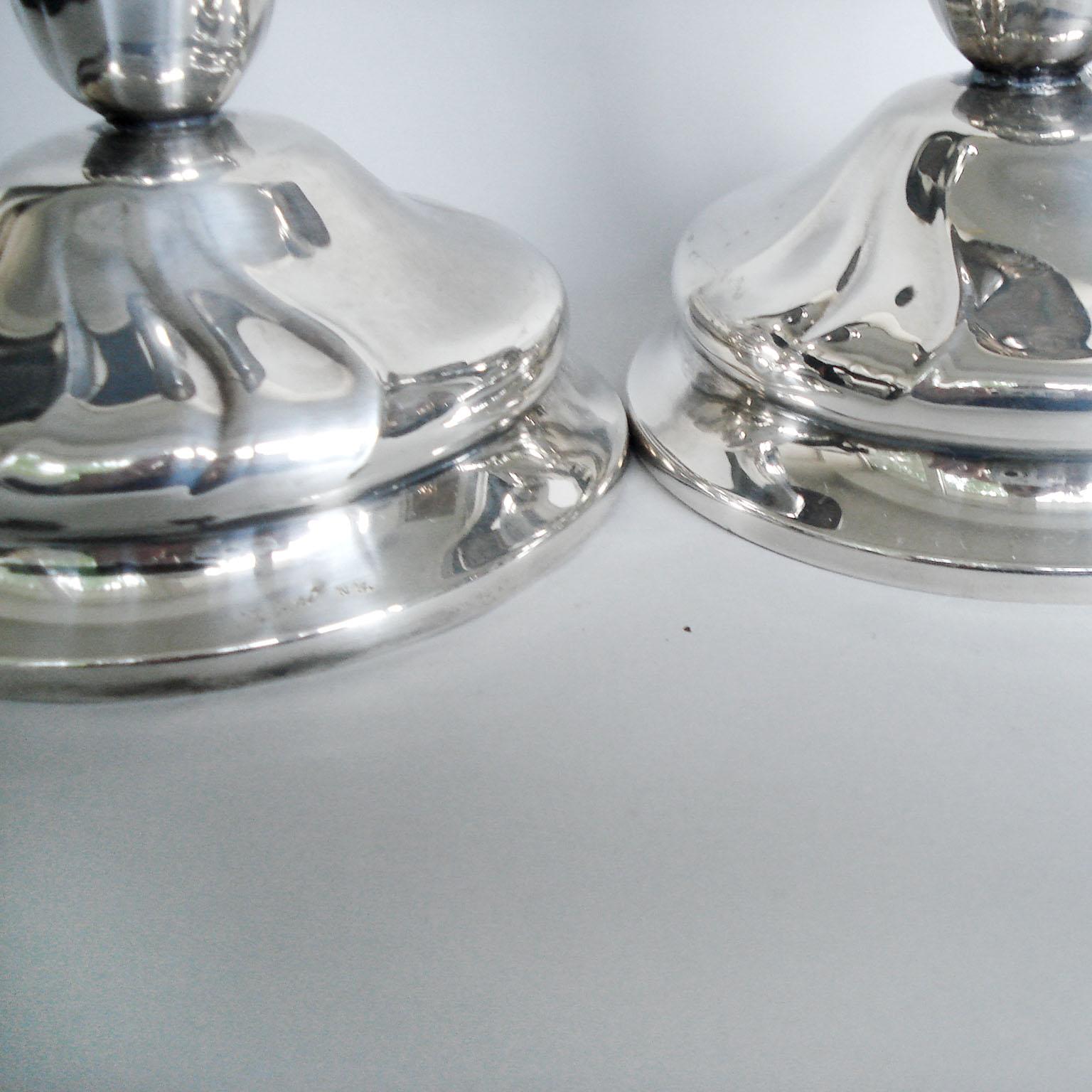 Art Nouveau Pair of Silvered Candleholders 4