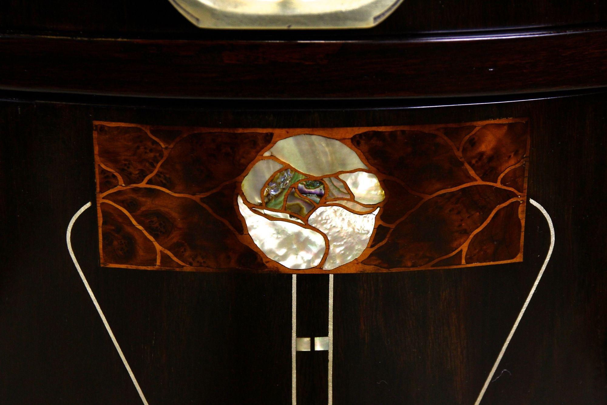Art Nouveau Palisander Writing Desk with Mother of Pearl Inlays, Austria ca.1905 12