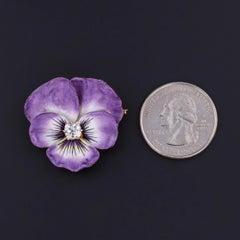 Art Nouveau Pansy Brooch of 14k Gold