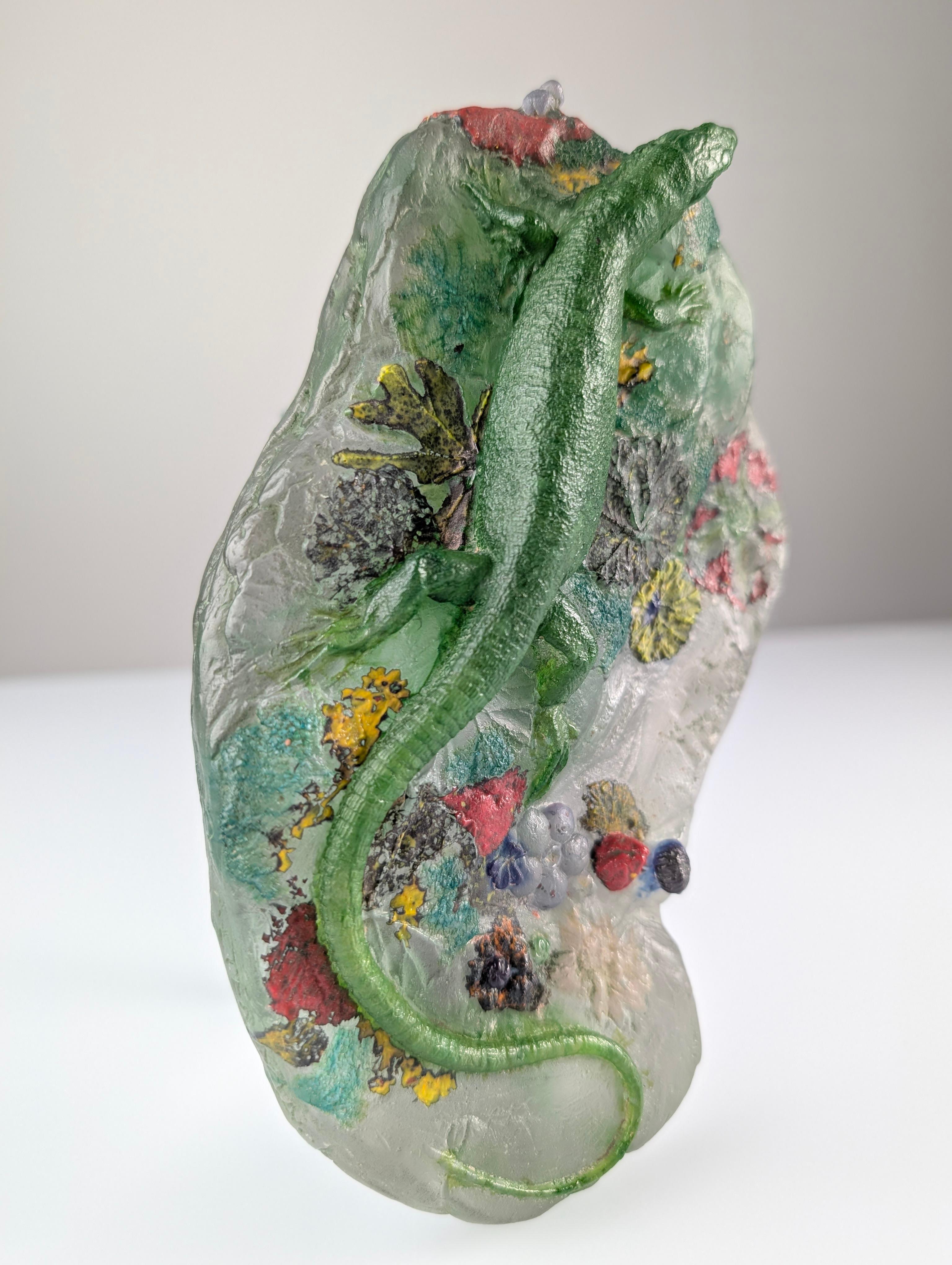 French Art Nouveau Pâte de Verre Sculpture paperweight 