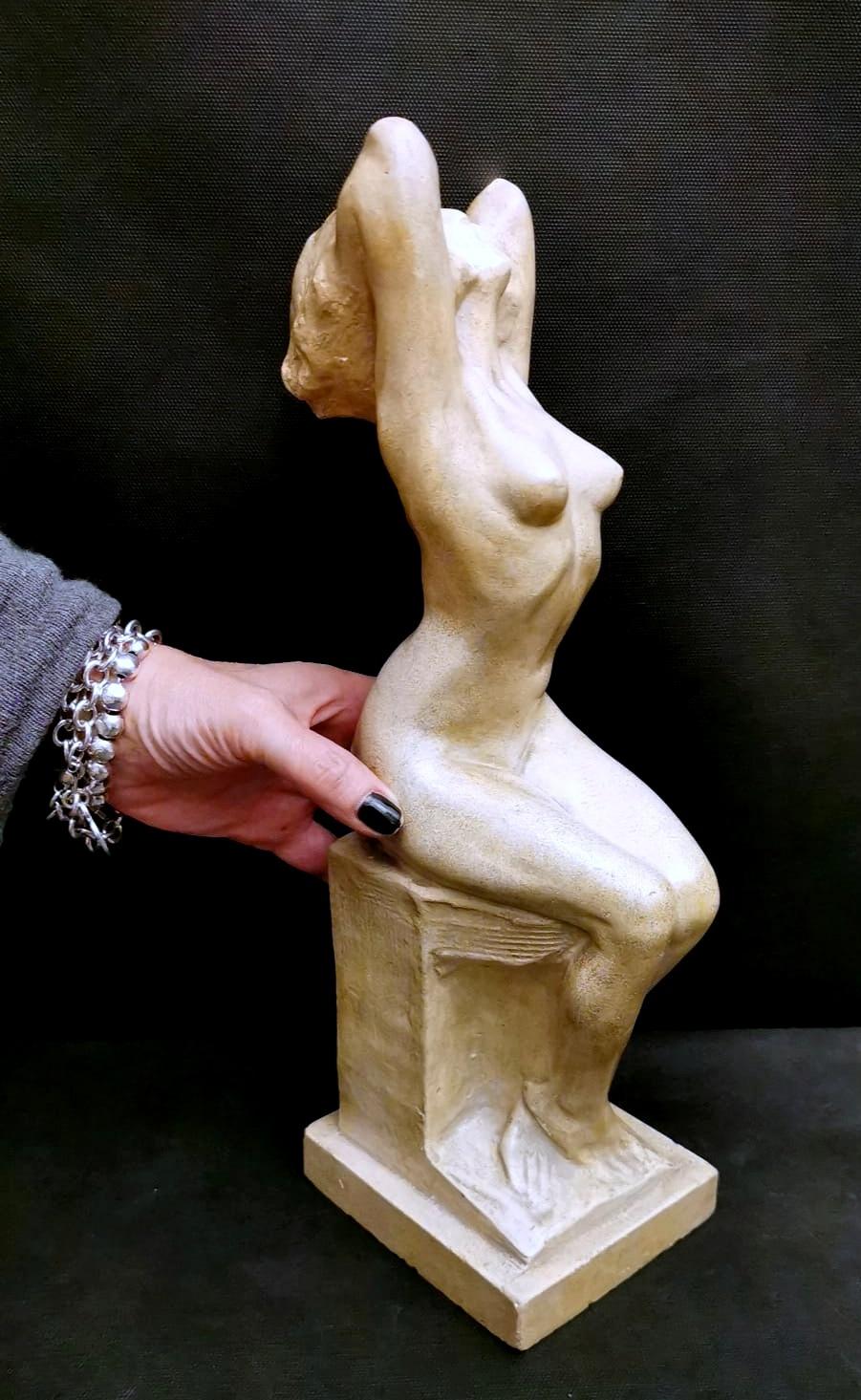 Sculpture en plâtre patiné Art nouveau de Paris de Joseph Zomers, Belgique en vente 9