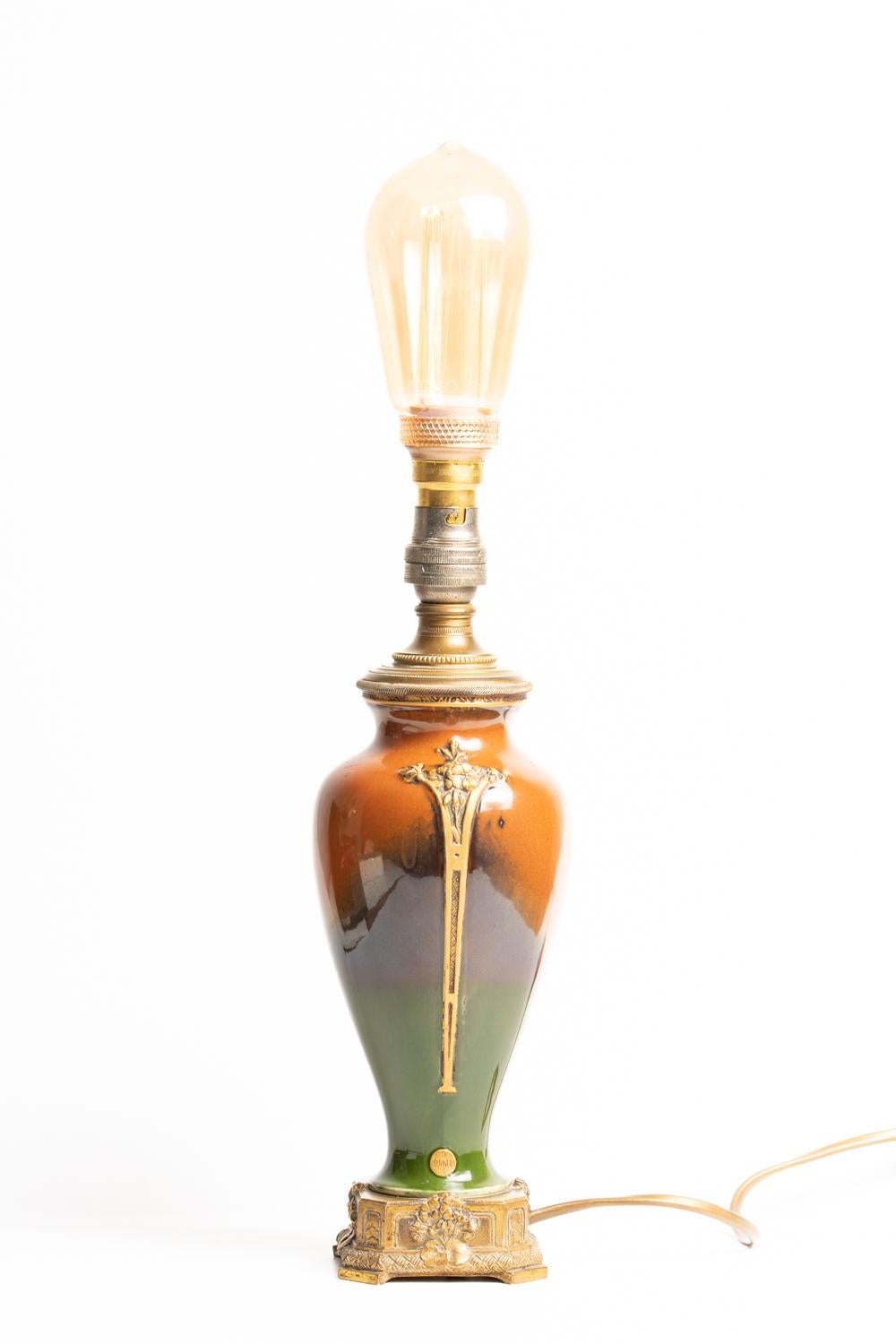 Lampe de bureau française Art Nouveau Paul Louchet en bronze 5