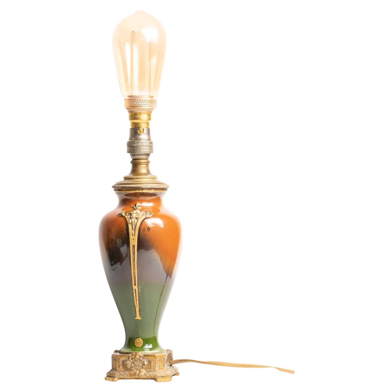 Lampe de bureau française Art Nouveau Paul Louchet en bronze