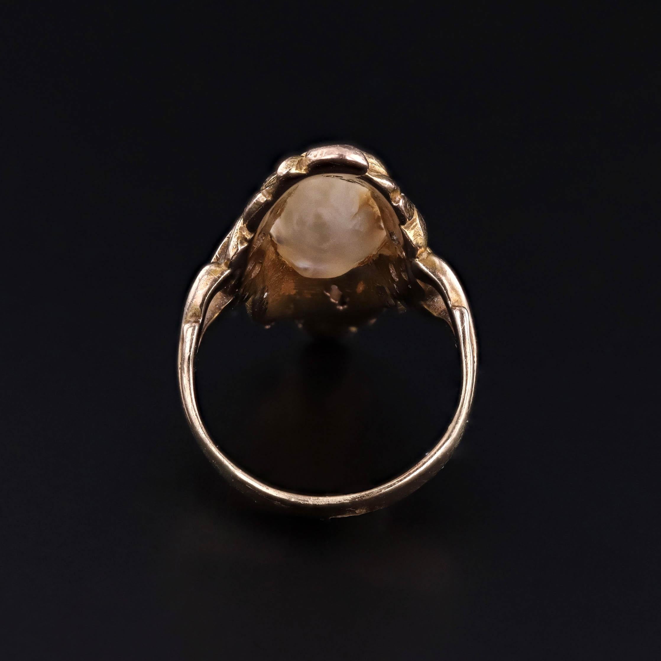 Anello Art Nouveau con perle in oro 14k In condizioni buone in vendita a Lewisburg, PA