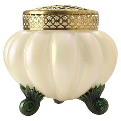 Art Nouveau Pearlescent Czech Glass Rose Bowl, Kralik c.1900s