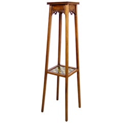 Art Nouveau Pedestal or Column Beechwood with Carvings, Austria, circa 1910