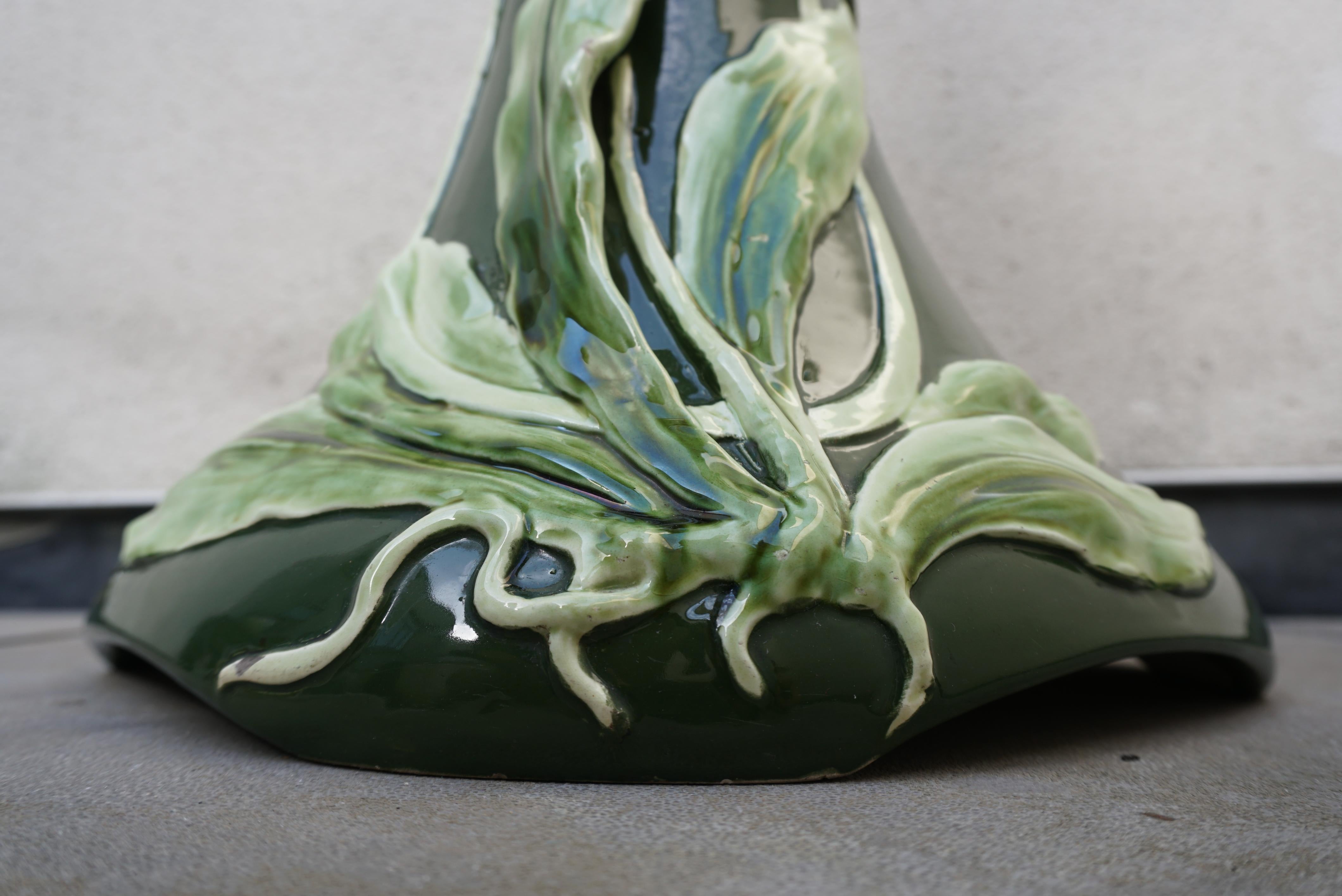 Art Nouveau Pedestal in Ceramic, in the Massier Style, circa 1900 For Sale 4