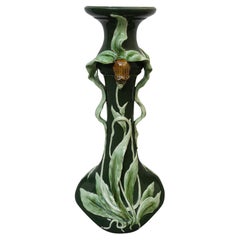 Art Nouveau Pedestal in Ceramic, in the Massier Style, circa 1900