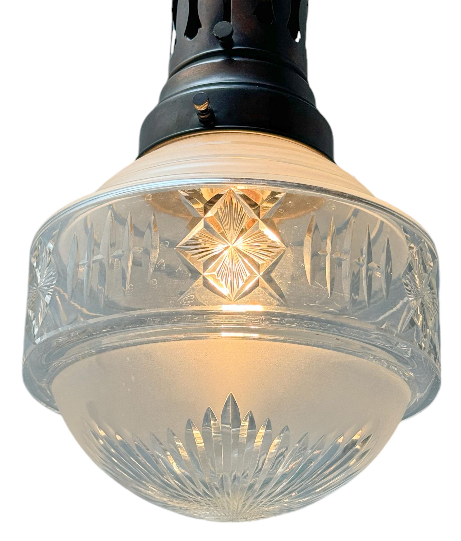 Brass Art Nouveau Pendant Lamp, 1900s