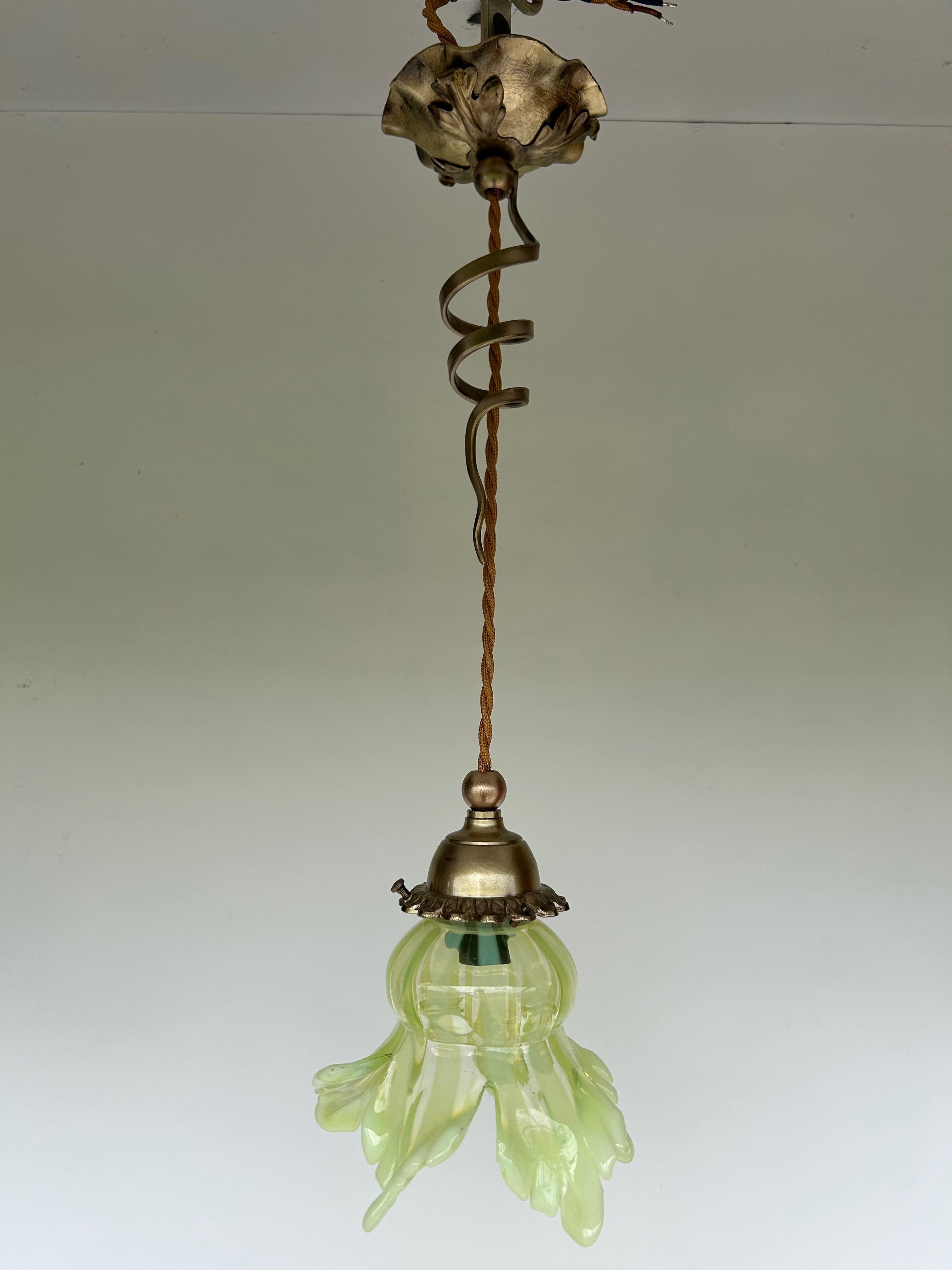 Art Nouveau pendant lamp in the style of WAS Benson 1