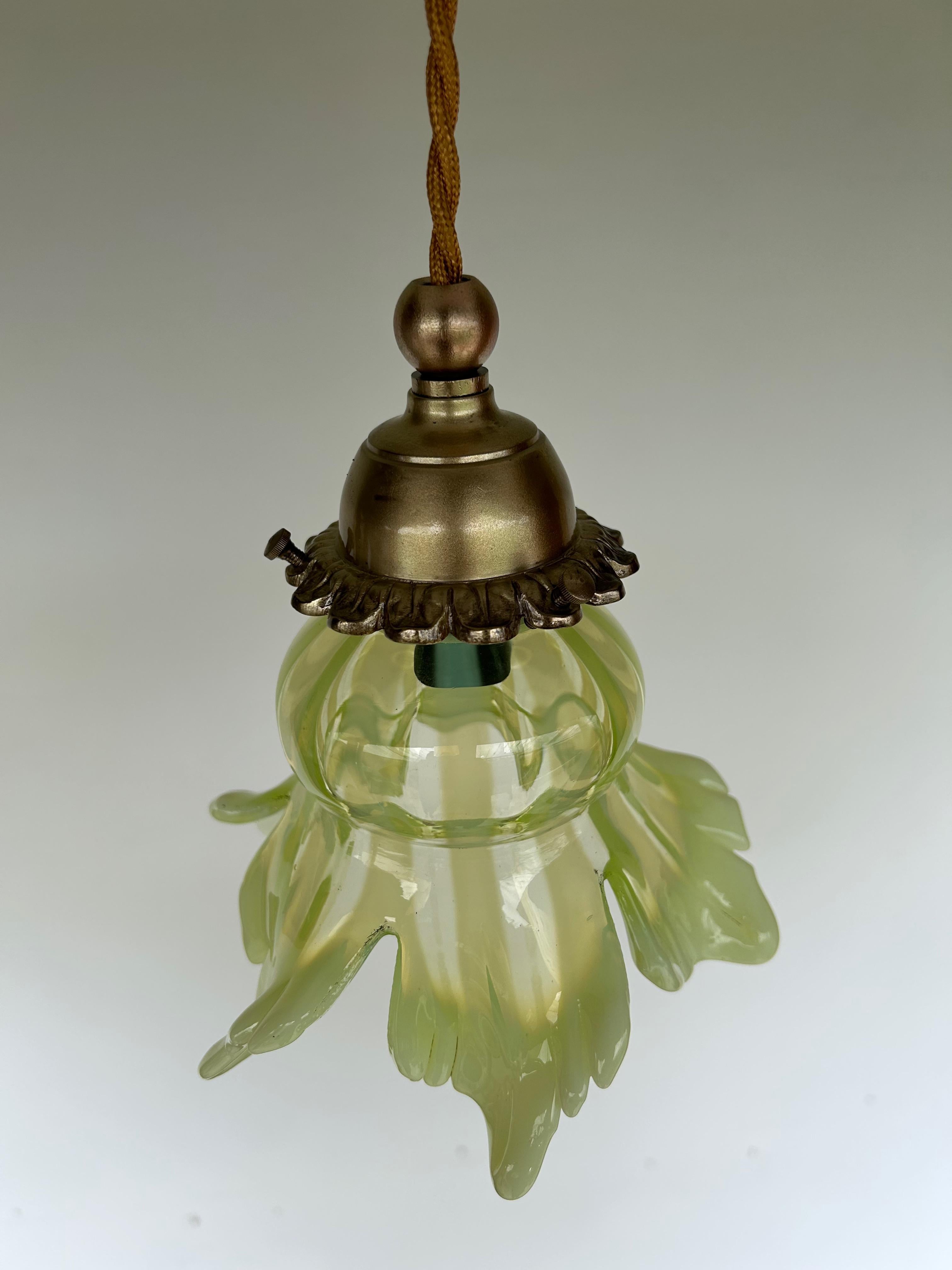 Art Nouveau pendant lamp in the style of WAS Benson 3