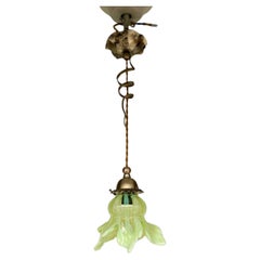 Antique Art Nouveau pendant lamp in the style of WAS Benson