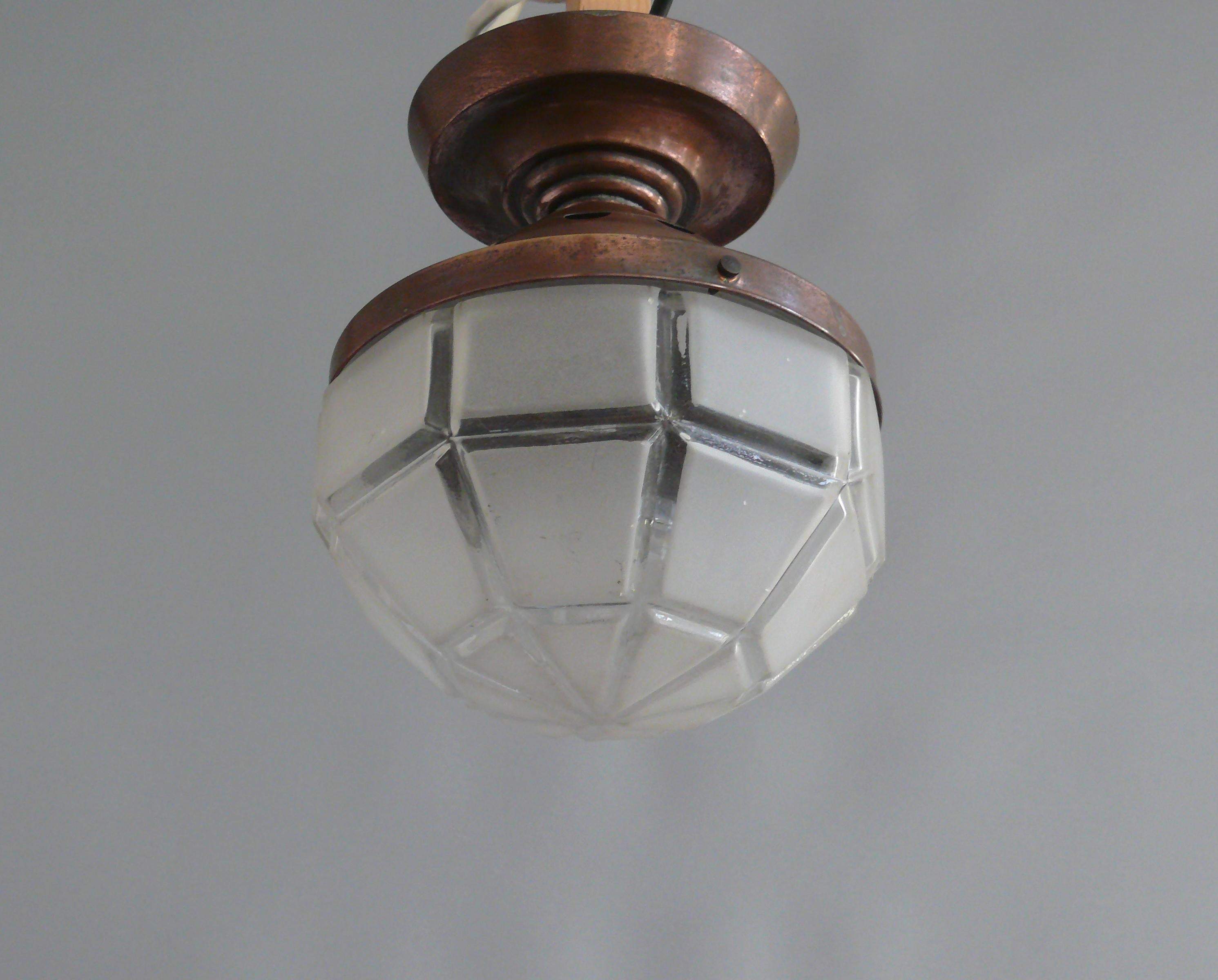 Metal Art Nouveau Pendant Light, 1910s - 1930s For Sale