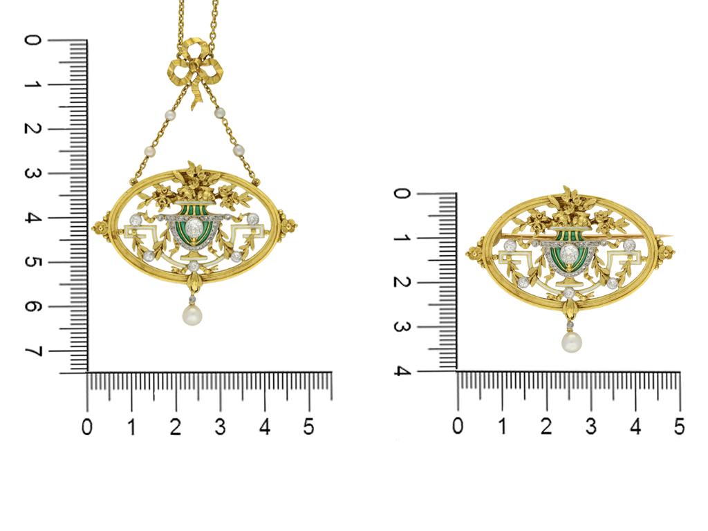 Art Nouveau Pendant Necklace or Brooch by Gautrait For Sale 1