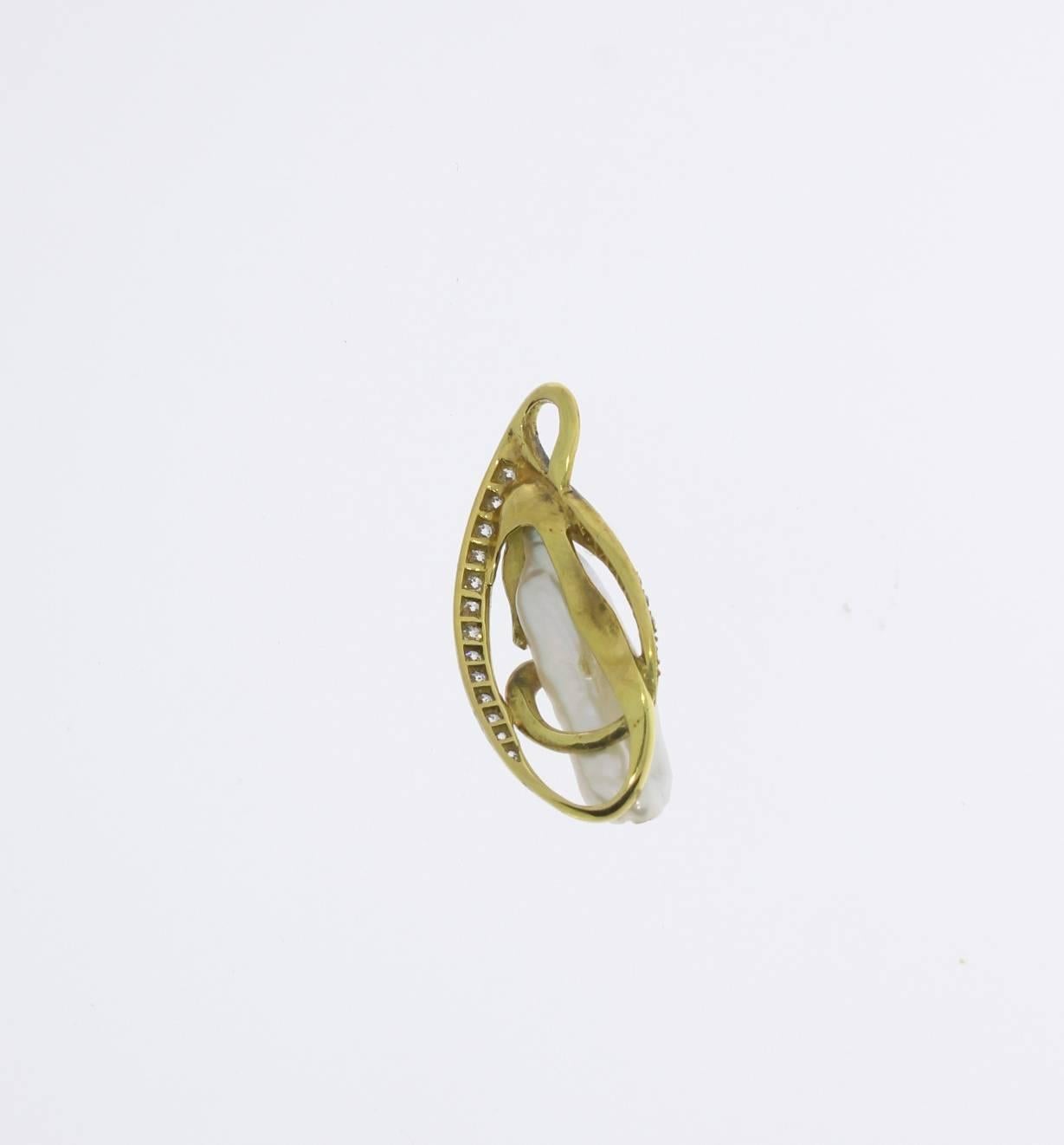 Art Nouveau Pendant Necklace with Gold Chain For Sale at 1stDibs