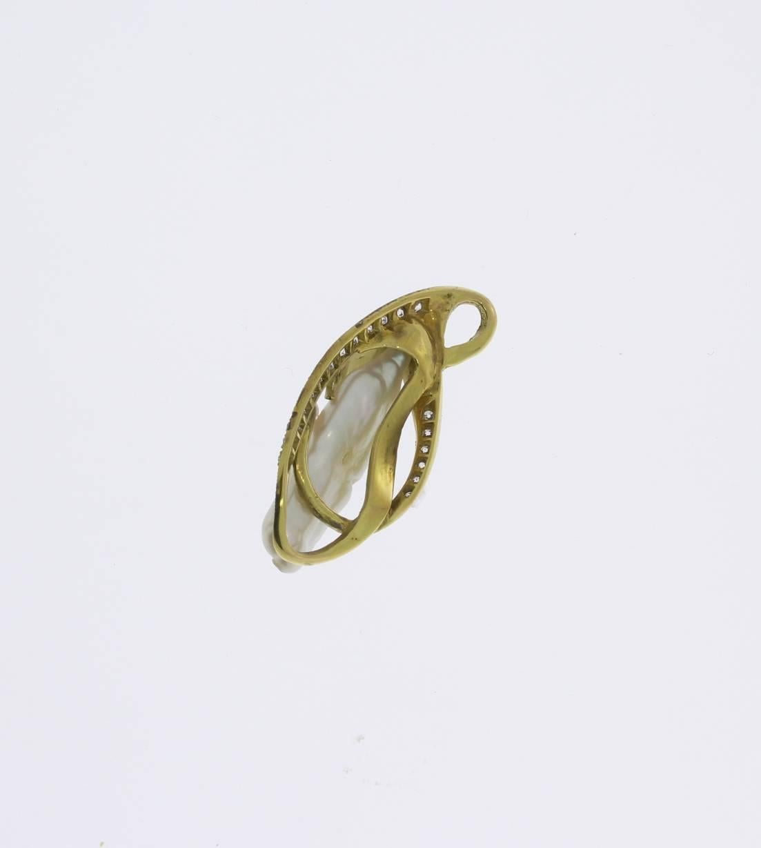 Collier pendentif Art Nouveau avec chaîne en or en vente 1