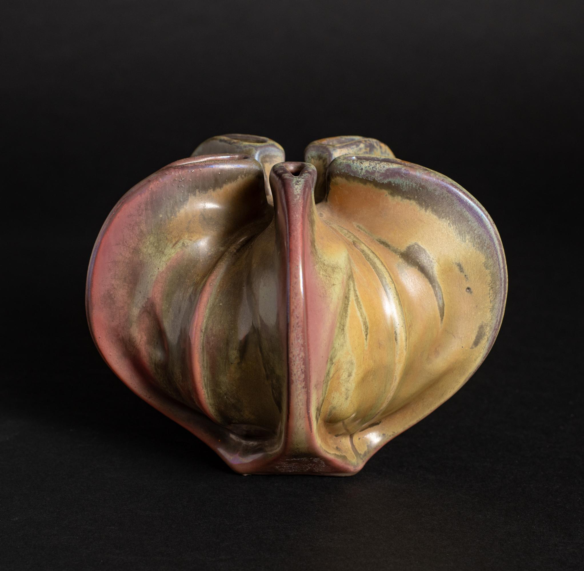 Poterie Vase Perianth Art Nouveau d'Ernest Bussiere