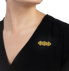 Art Nouveau Peridot and Diamond Brooch