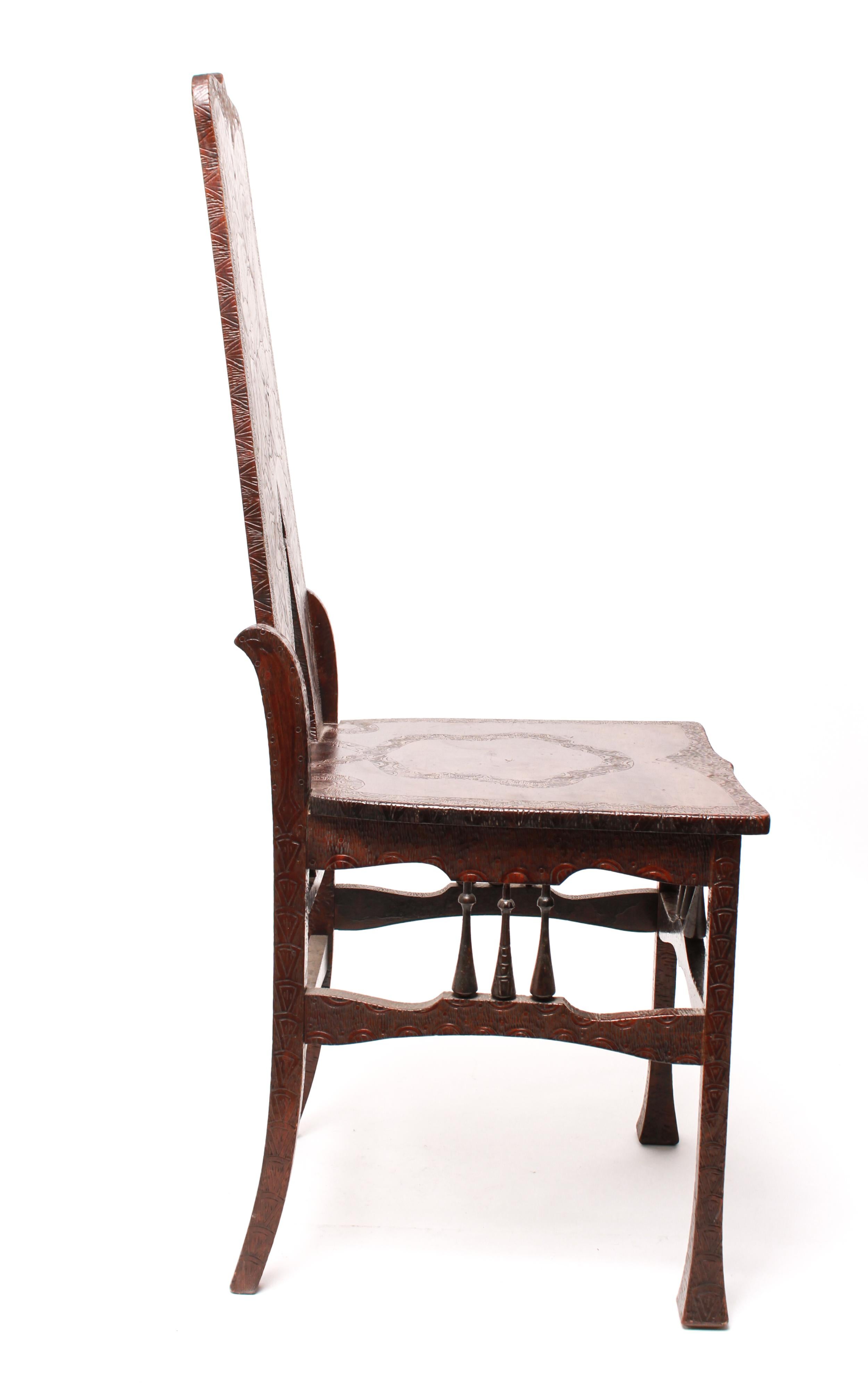 19th Century Art Nouveau Period Carved Side Chair