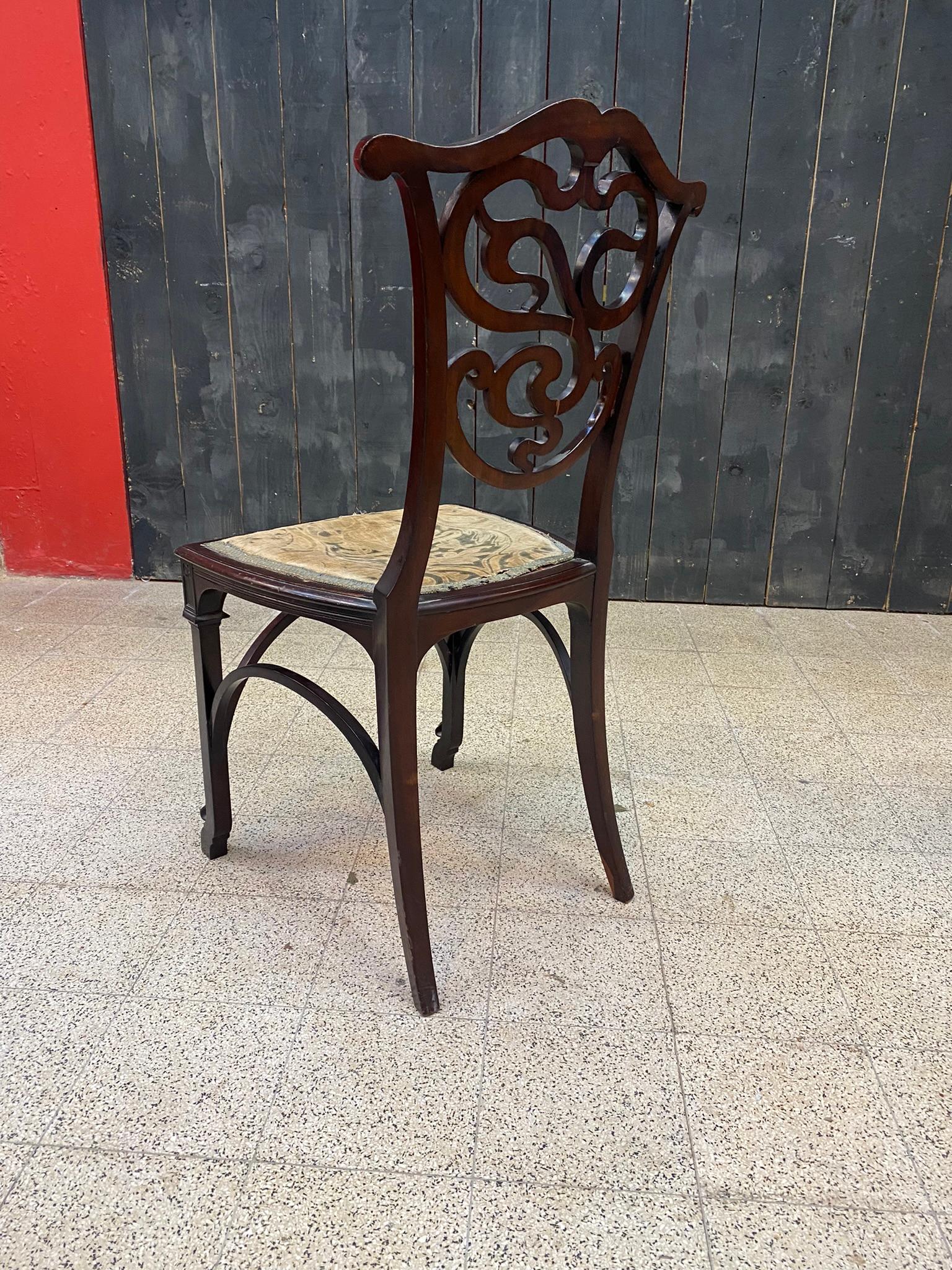 Art Nouveau period chair with Chinese pattern circa 1880,  For Sale 3