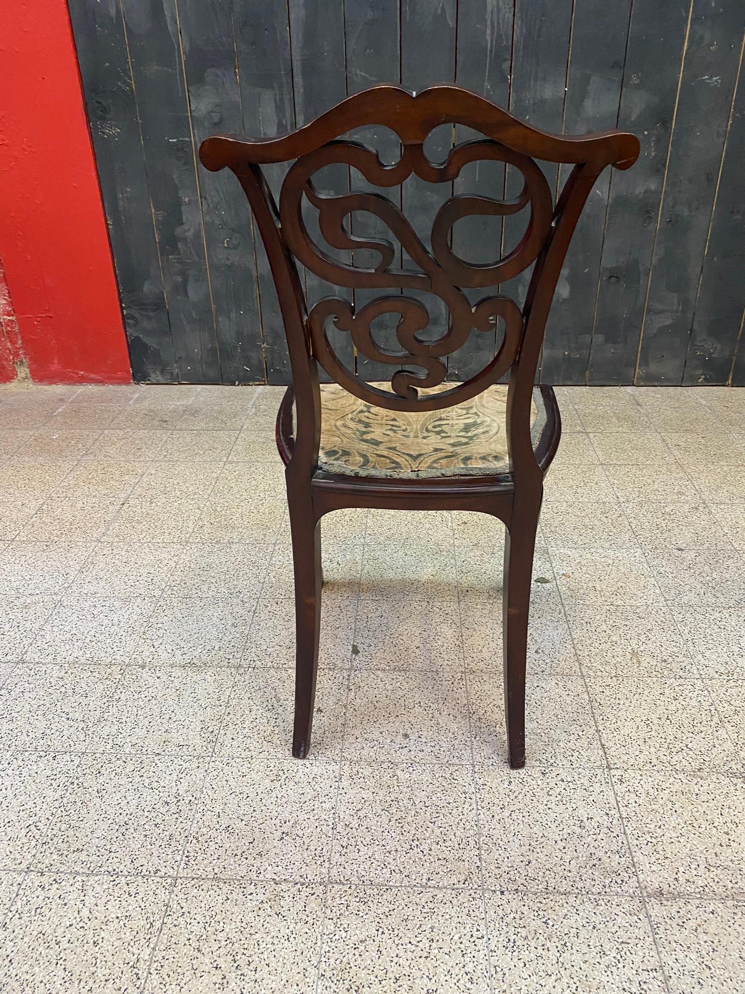 Jugendstil-Stuhl mit chinesischem Muster, um 1880  im Angebot 6