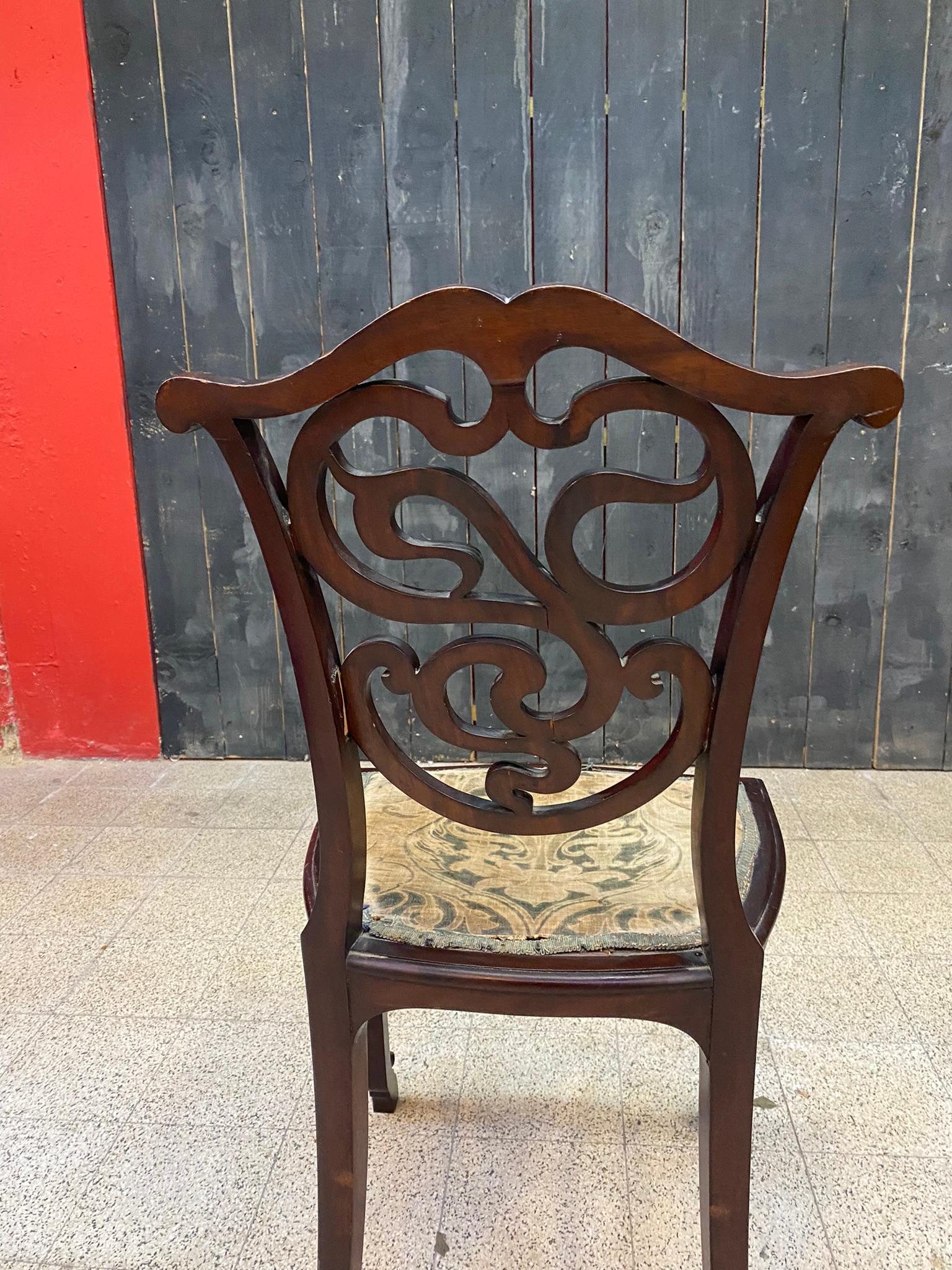 Art Nouveau period chair with Chinese pattern circa 1880,  For Sale 6
