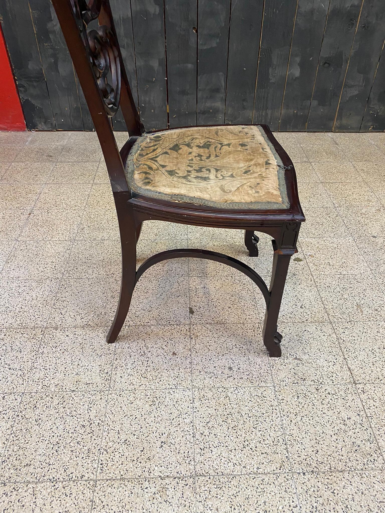 Art Nouveau period chair with Chinese pattern circa 1880,  For Sale 7