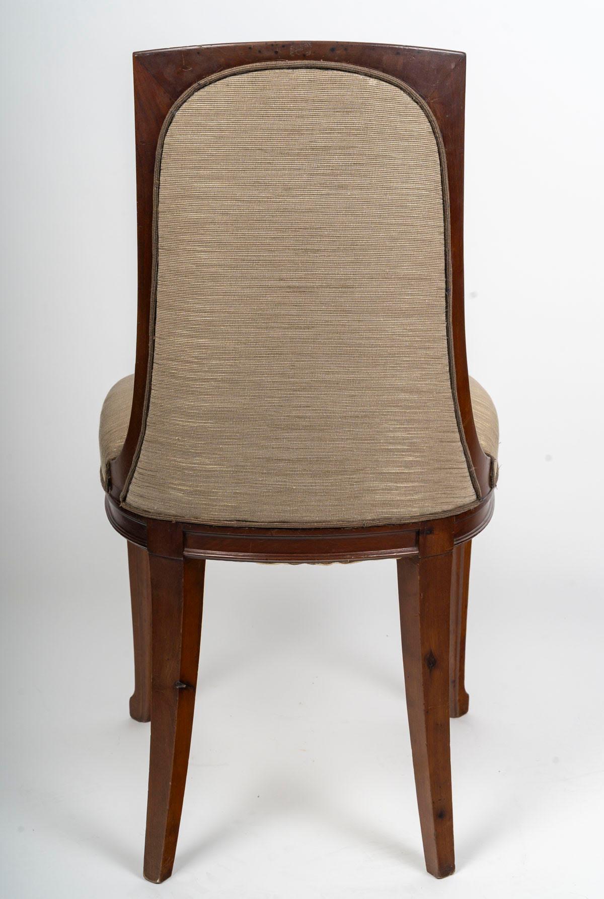 Jugendstil-Schreibtischstuhl aus geschnitztem Holz, CIRCA 1900. (Französisch) im Angebot