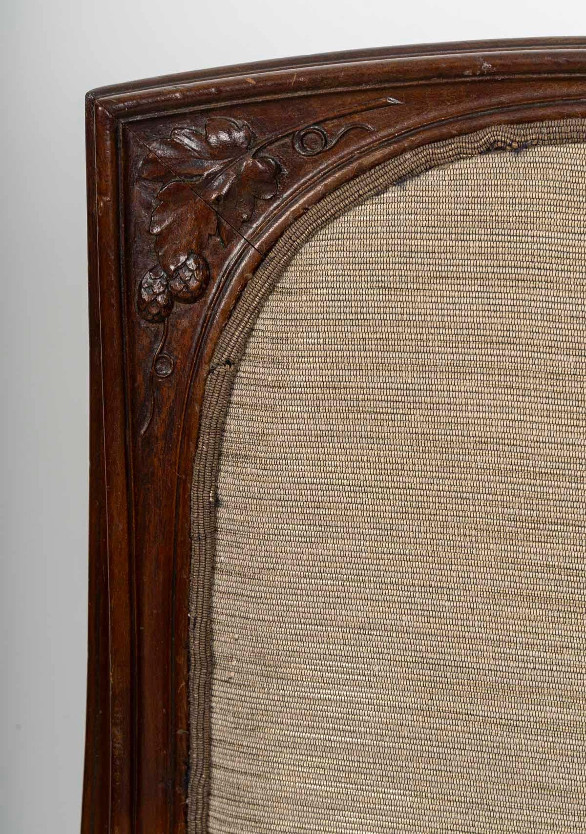 Jugendstil-Schreibtischstuhl aus geschnitztem Holz, CIRCA 1900. im Zustand „Gut“ im Angebot in Saint-Ouen, FR