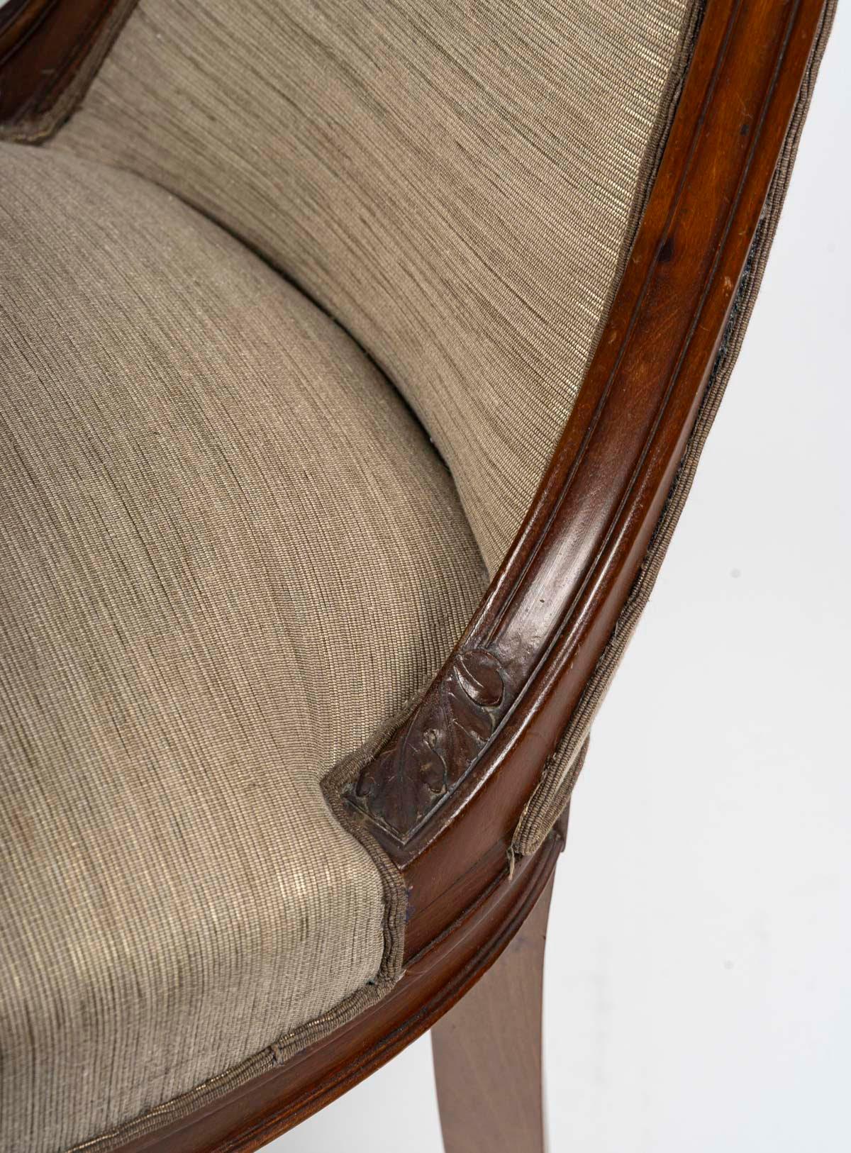 Jugendstil-Schreibtischstuhl aus geschnitztem Holz, CIRCA 1900. (20. Jahrhundert) im Angebot