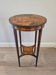 Art Nouveau Period French Gallé Marquetry Style Round Side Table