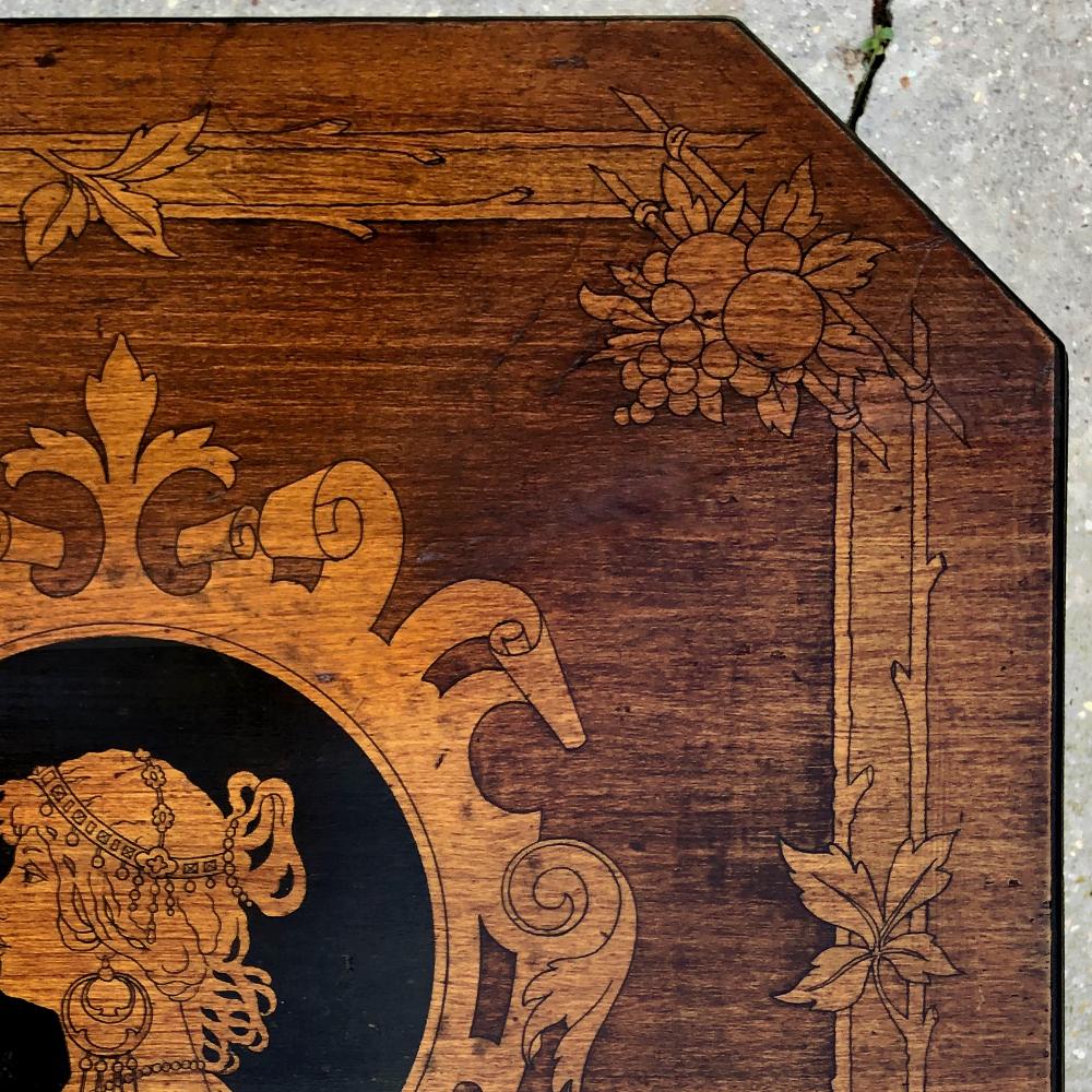 Art Nouveau Period French Marquetry End Table For Sale 4