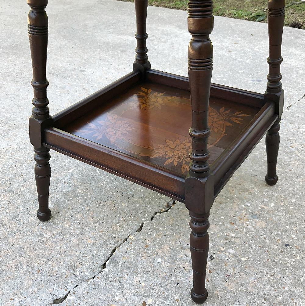 Art Nouveau Period French Marquetry End Table For Sale 7