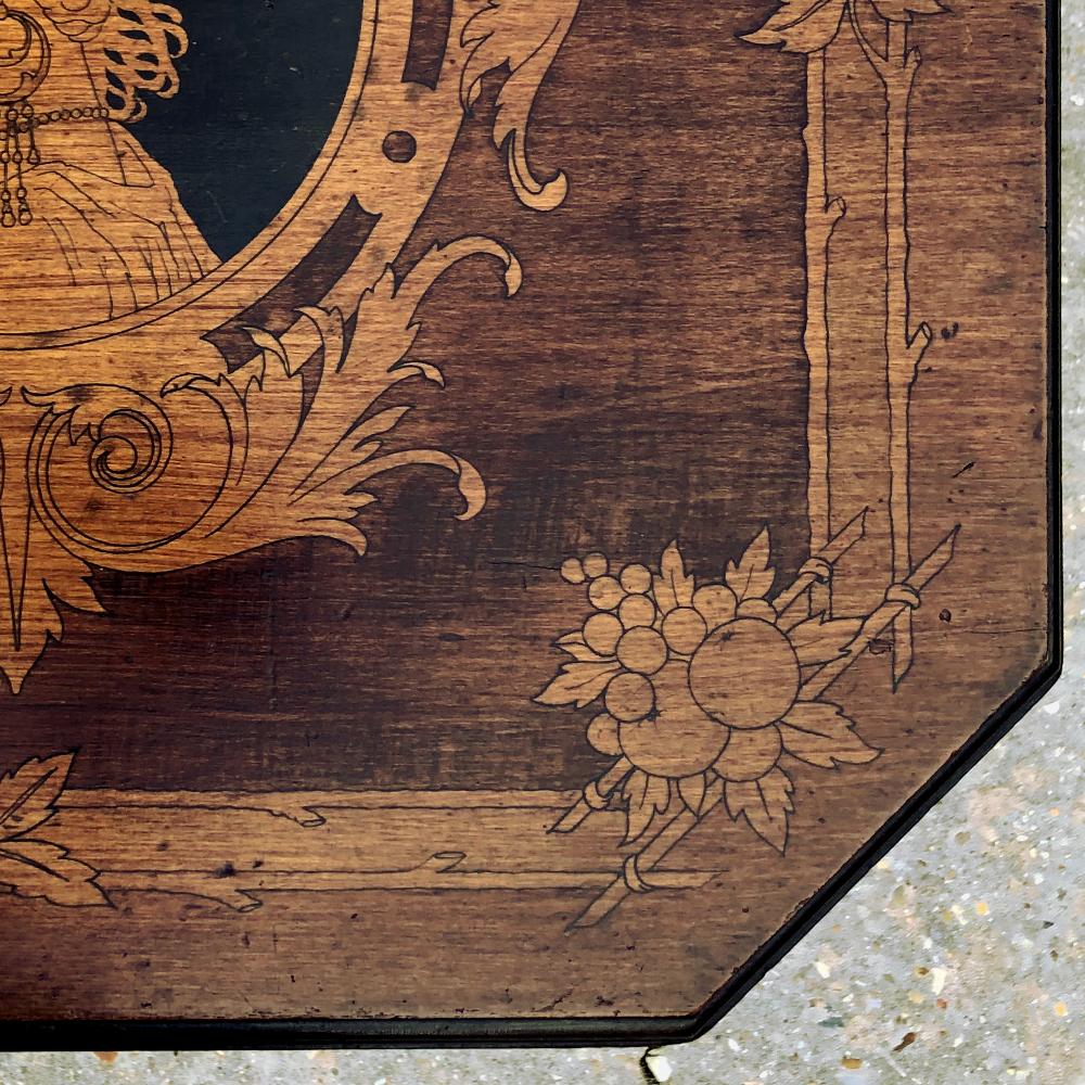 Art Nouveau Period French Marquetry End Table For Sale 3