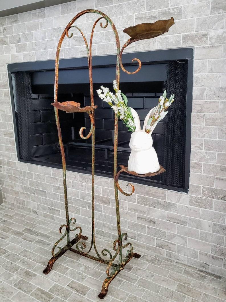 Art Nouveau Period French Wrought Iron Candle Stand In Fair Condition For Sale In Forney, TX