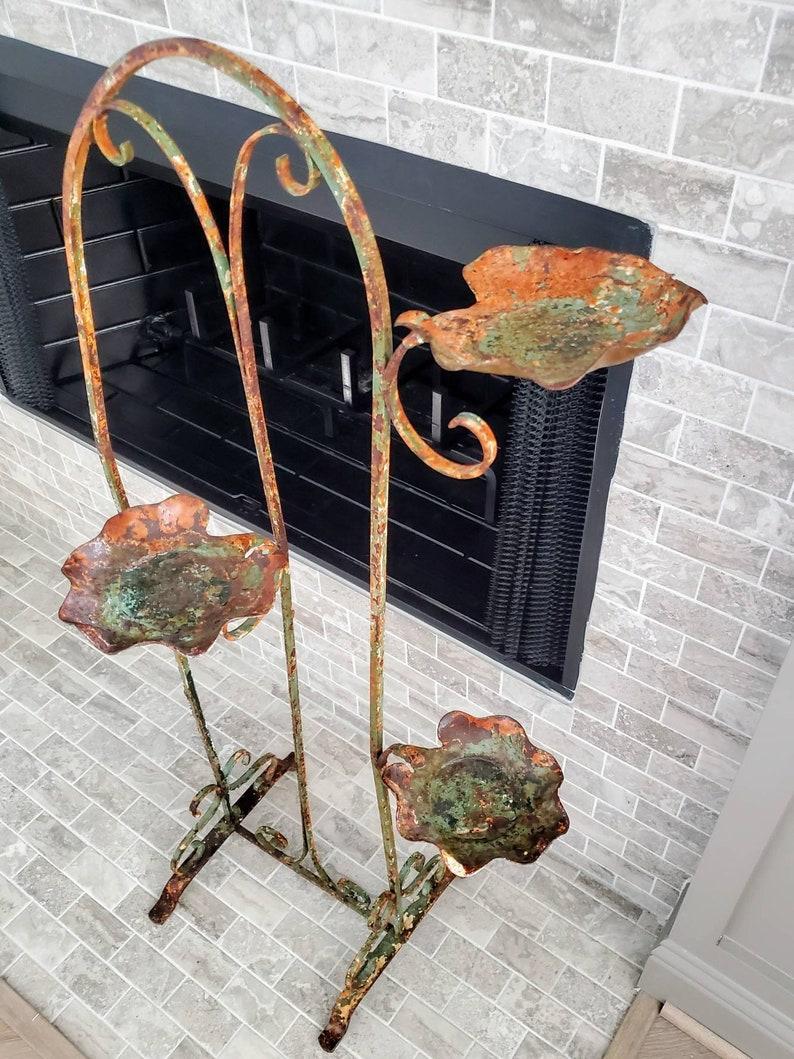 Art Nouveau Period French Wrought Iron Candle Stand For Sale 4