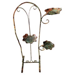 Art Nouveau Period French Wrought Iron Candle Stand