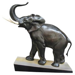 Escultura de elefante de bronce de la época Art Nouveau Irénée Rochard Francia hacia 1920