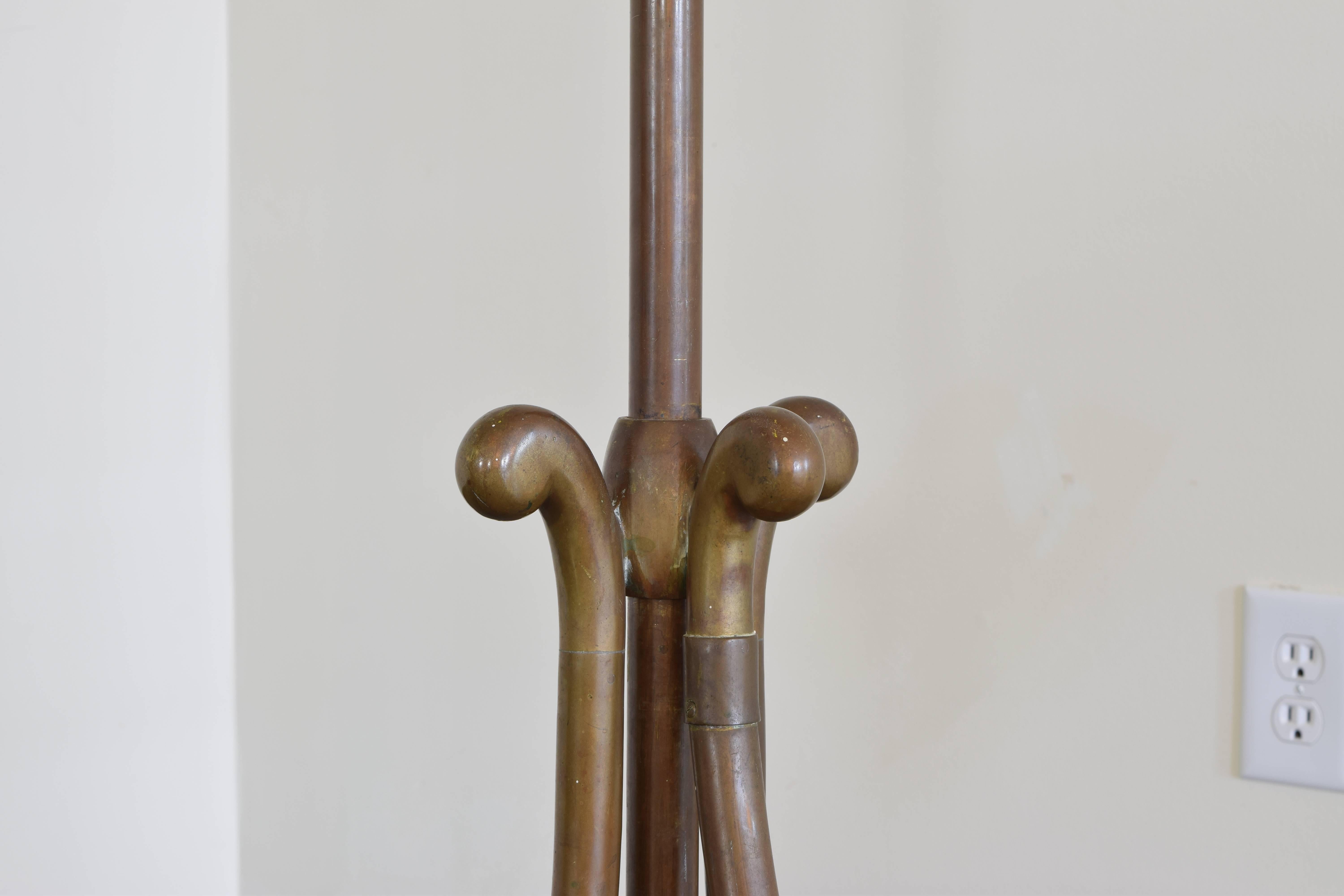 Art Nouveau Period Large Brass Clothing Rack, 